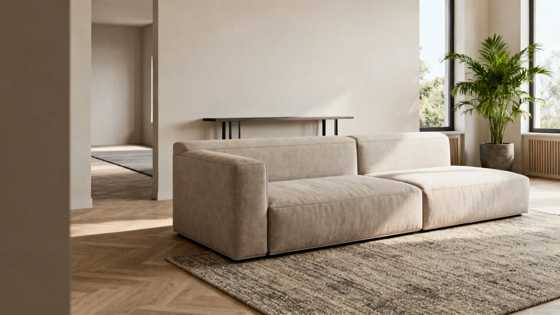 1. Anchor the room with a floating sectional