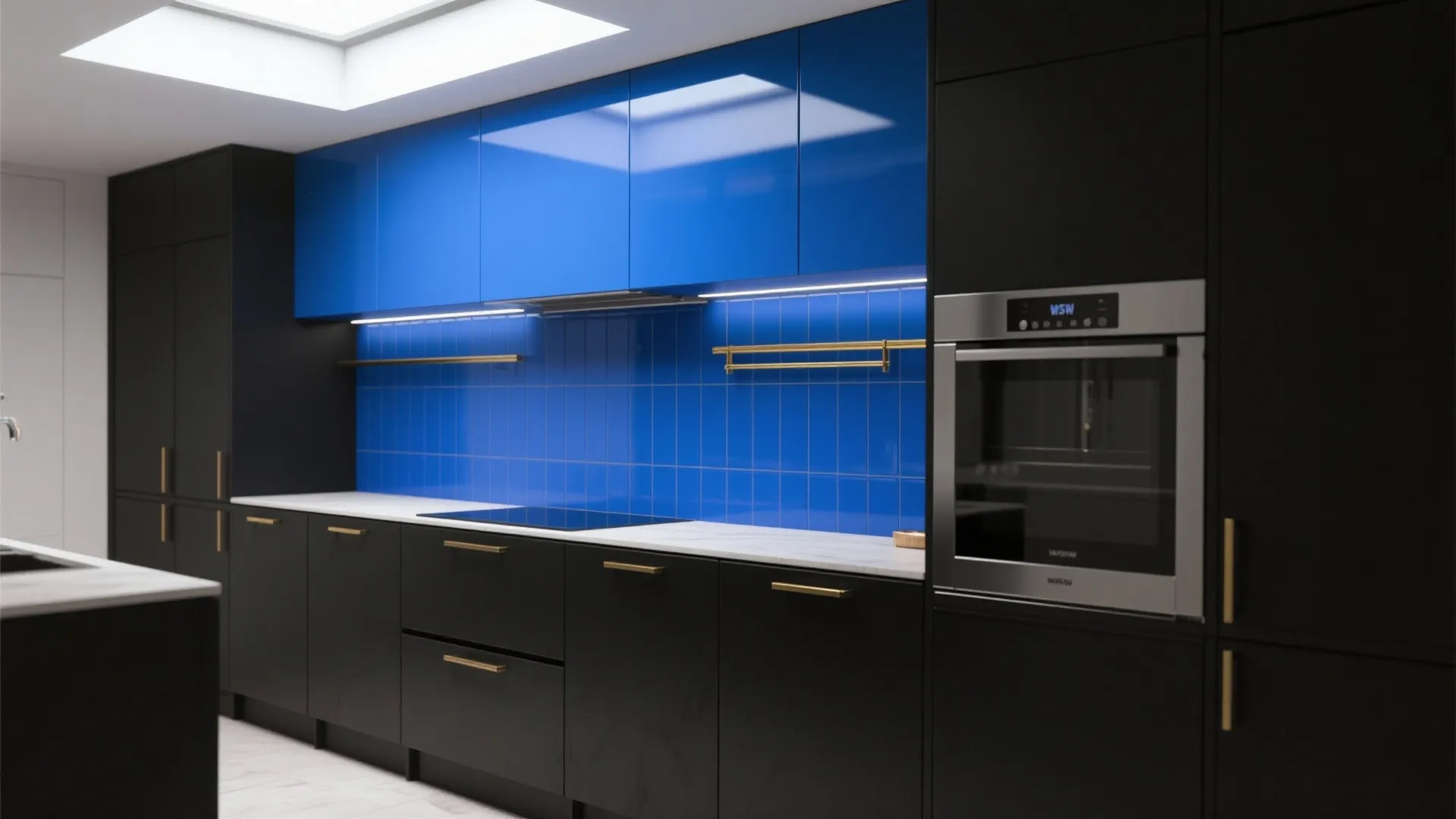 1. Anchor with matte black, liven with cobalt blue