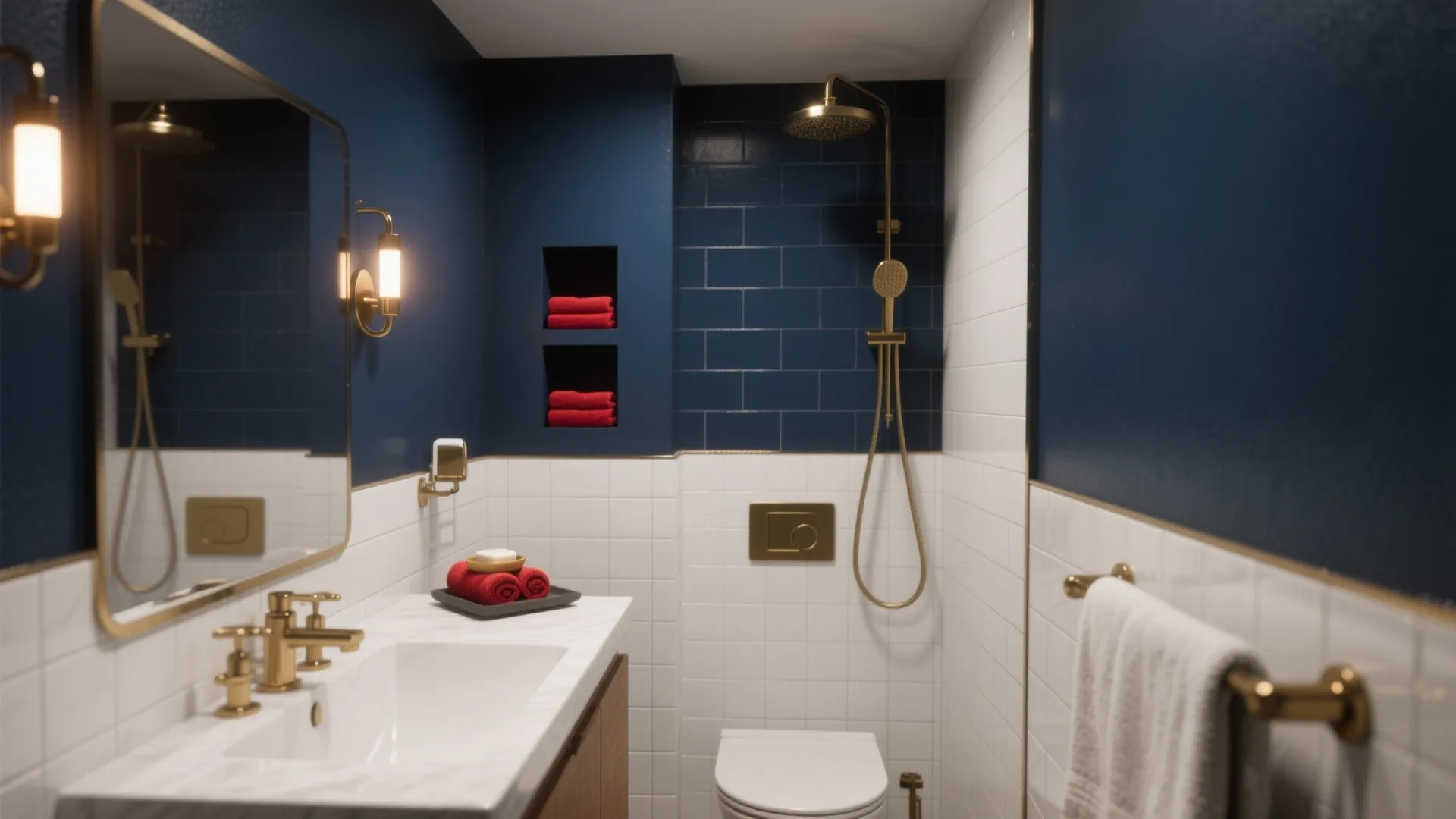 1. Anchor with Navy, Accent with Red