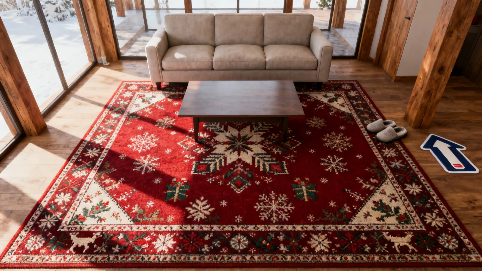 1. Anchor the seating with a bold festive pattern