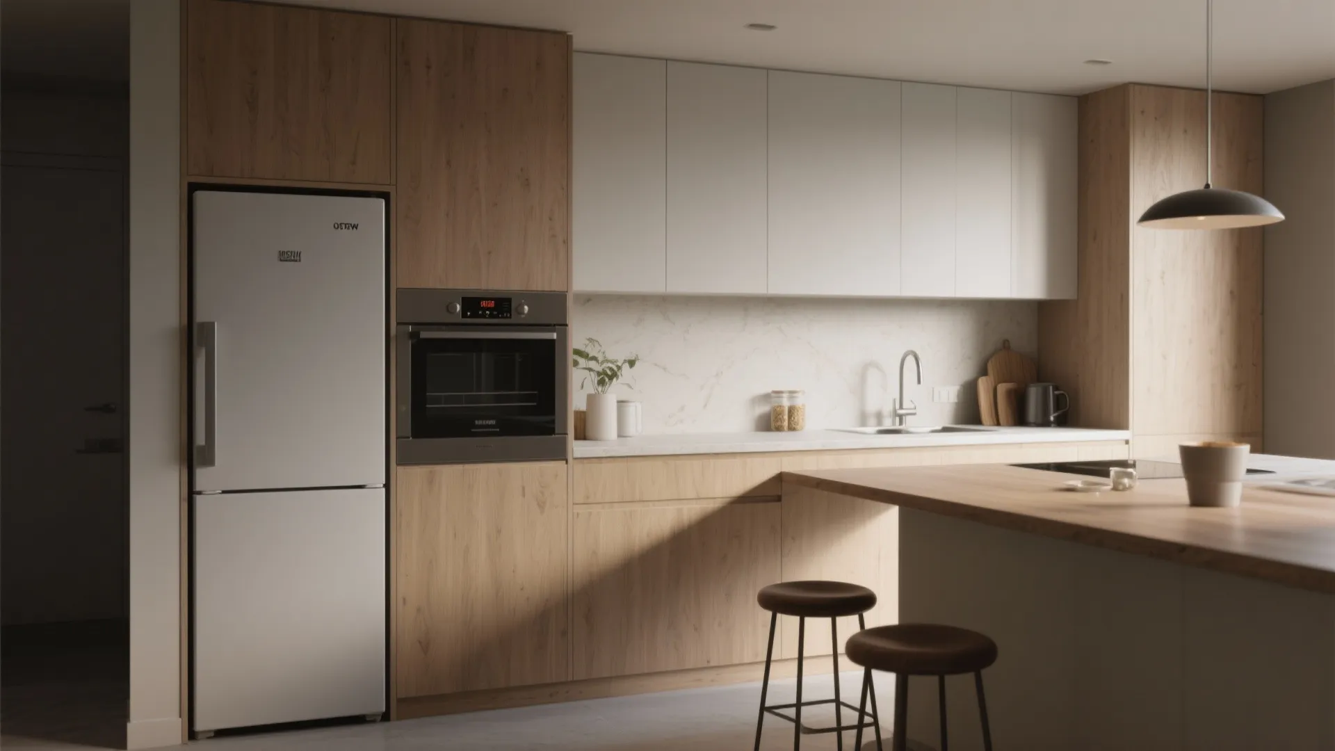 5. Combine appliances and dining in a compact anchored zone