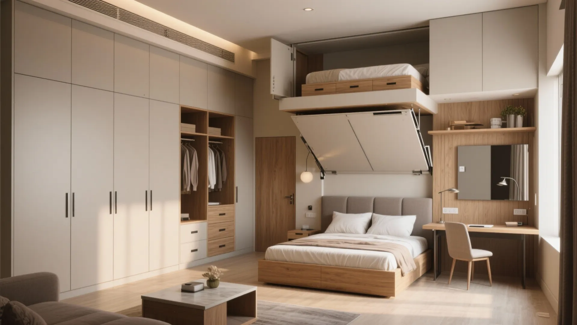 Built-ins, lofts, and foldaway furniture