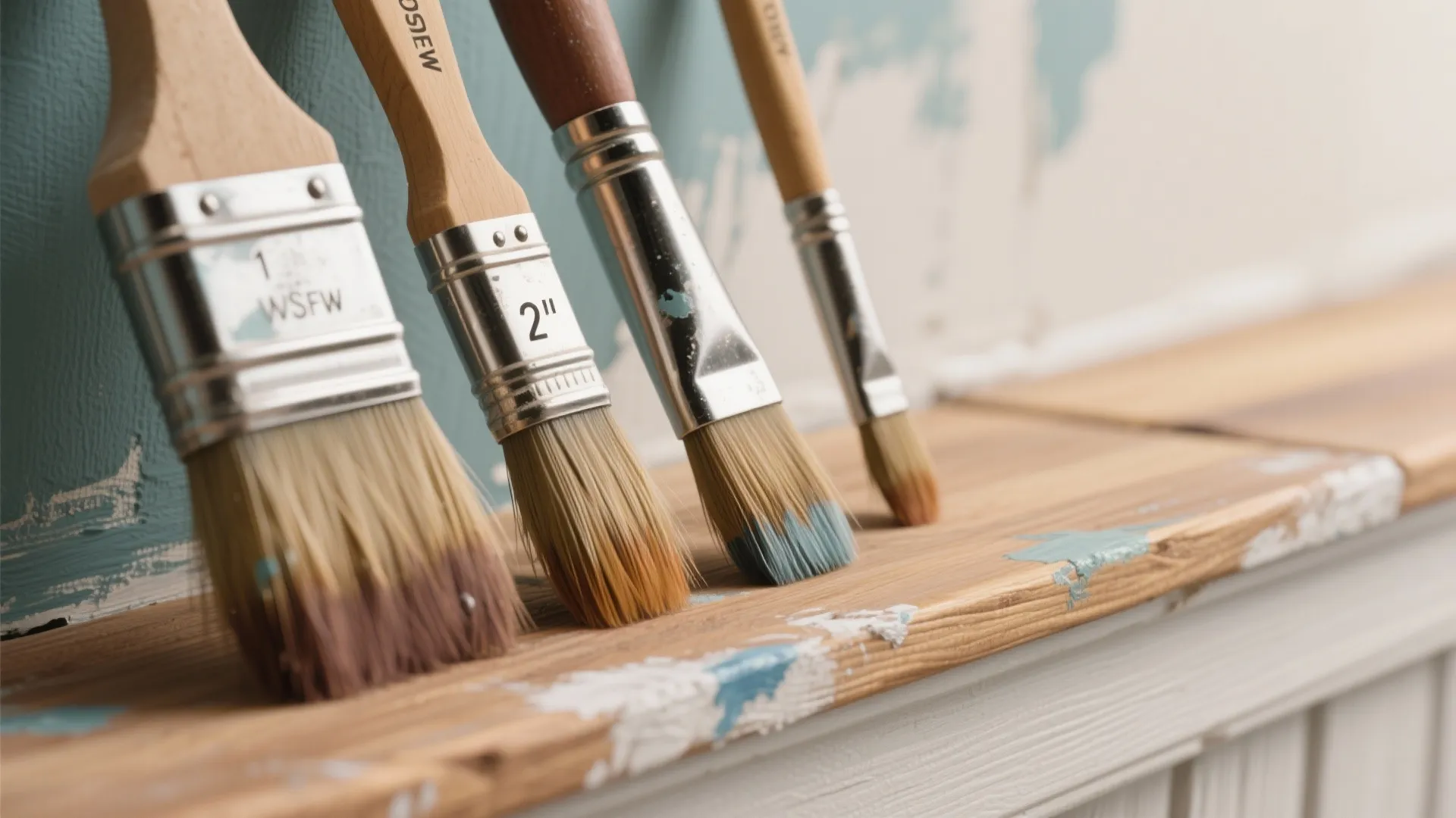 2. A curated set of angled brushes