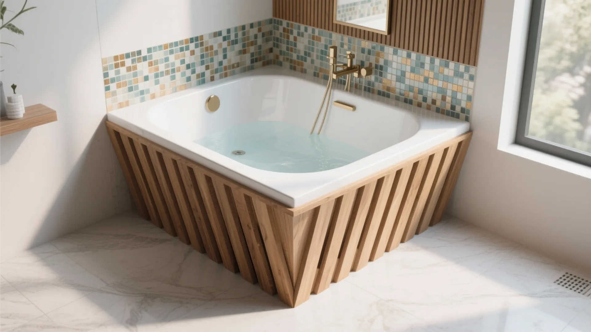 Idea 10: Angled Tub Apron