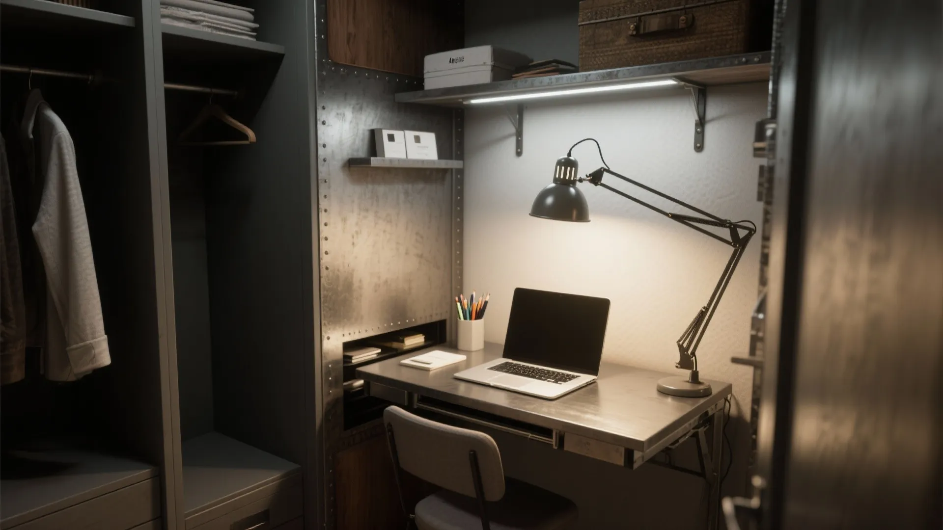 4. Workspace Above a Fold-Down Desk