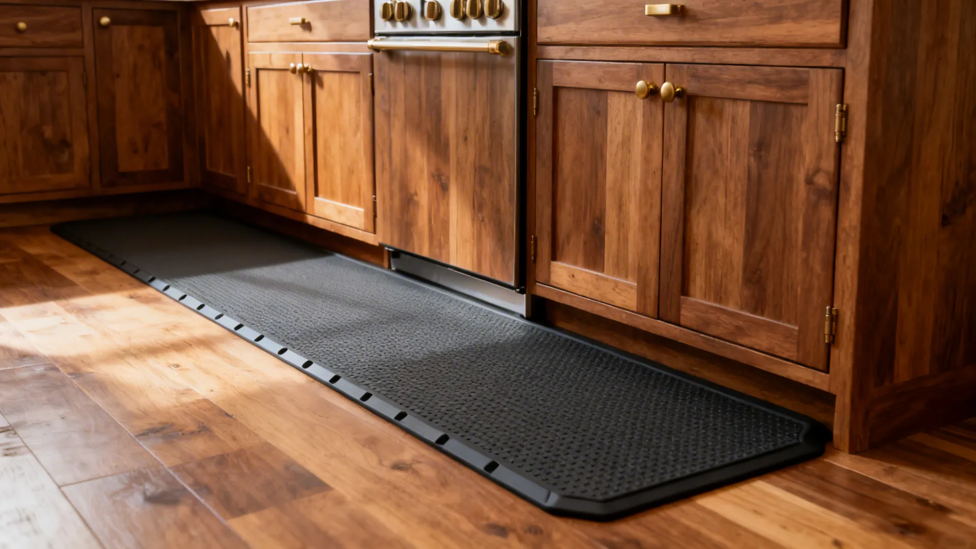 3) Anti-Fatigue Rubber with Wood-Tone Cabinets