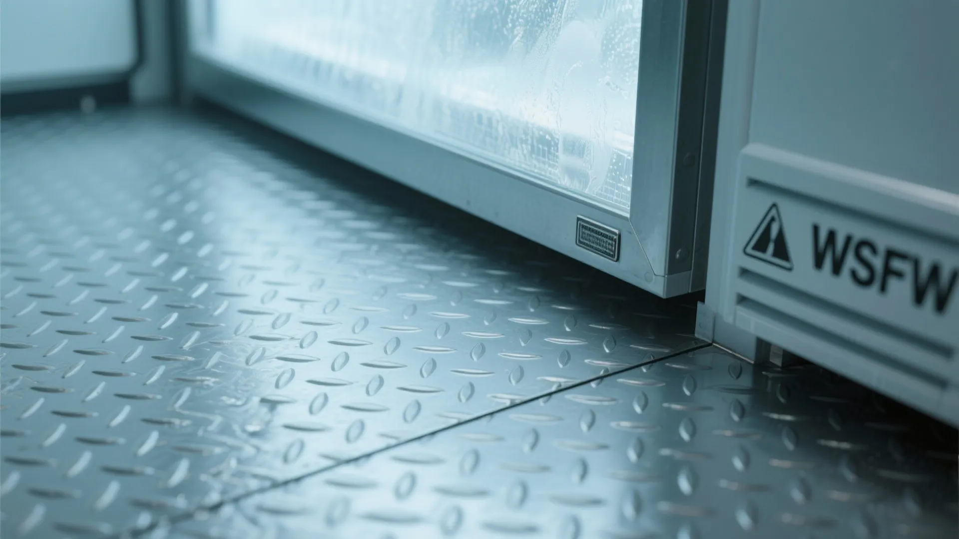Textured anti-slip freezer flooring close-up
