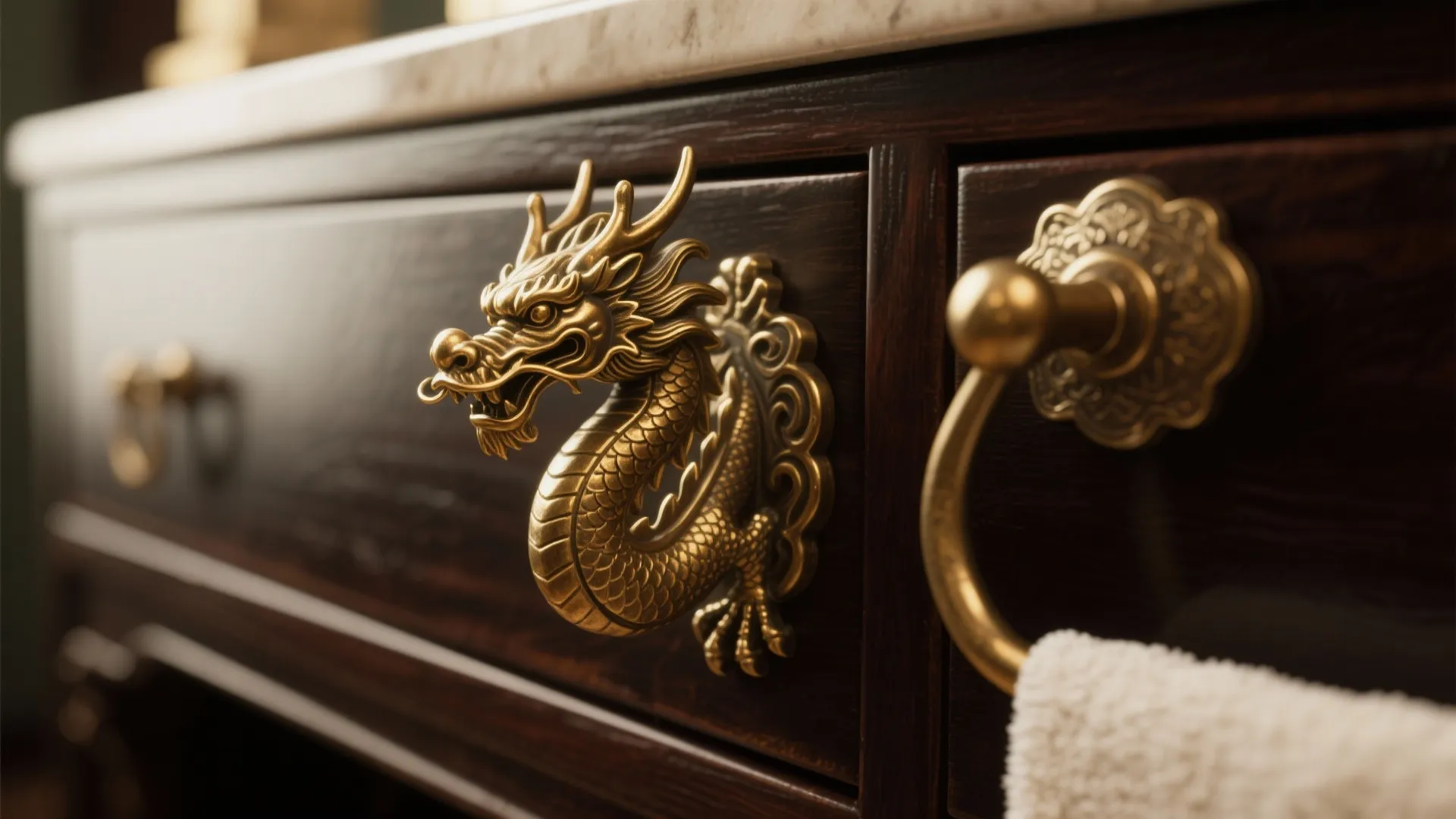 Antique Brass Fixtures & Dragon Hardware