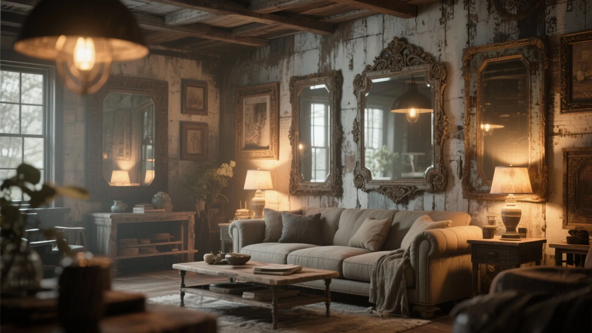 5. Antique Finish Mirrors