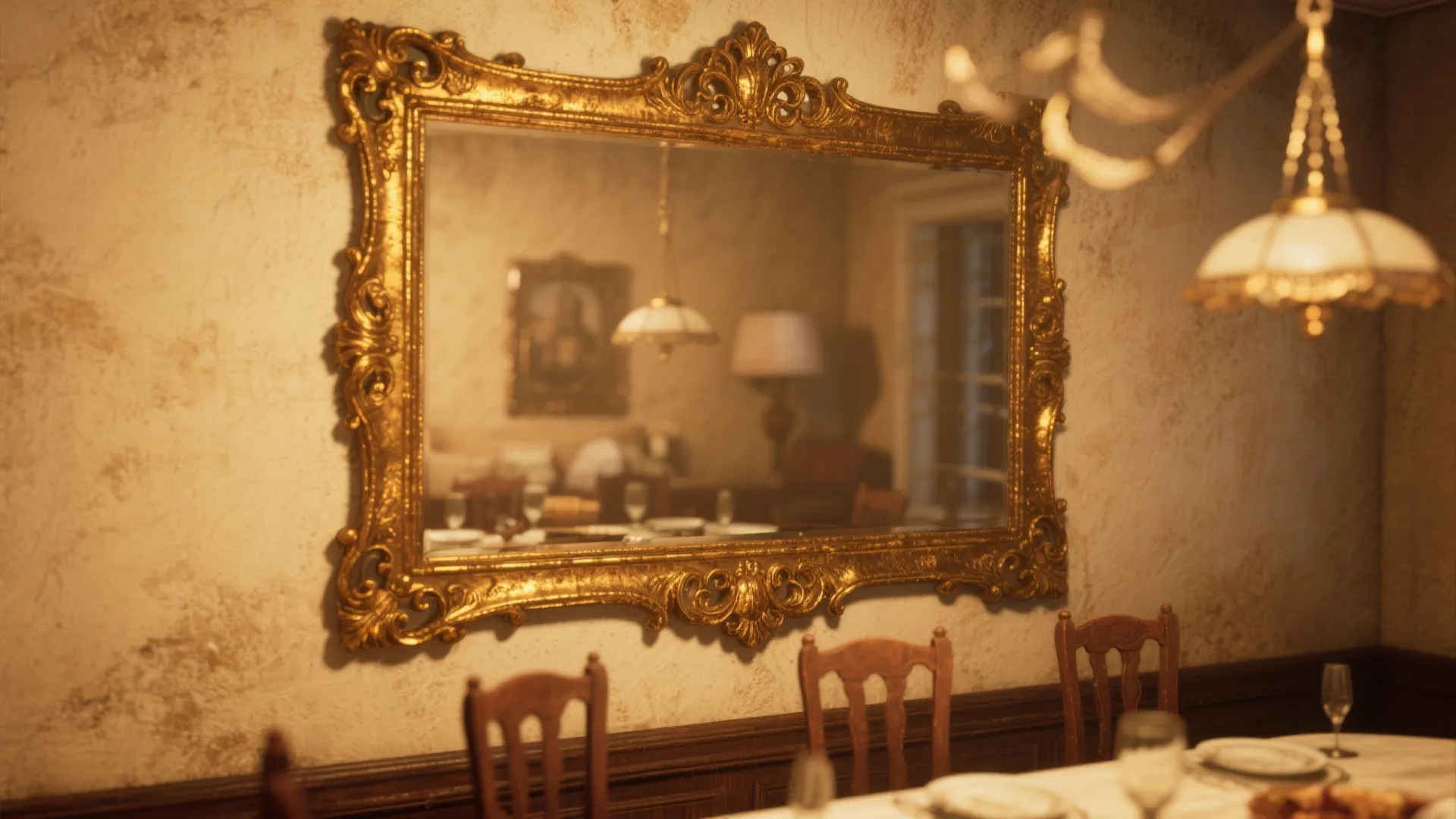 5. Antique-framed mirror for warmth and character
