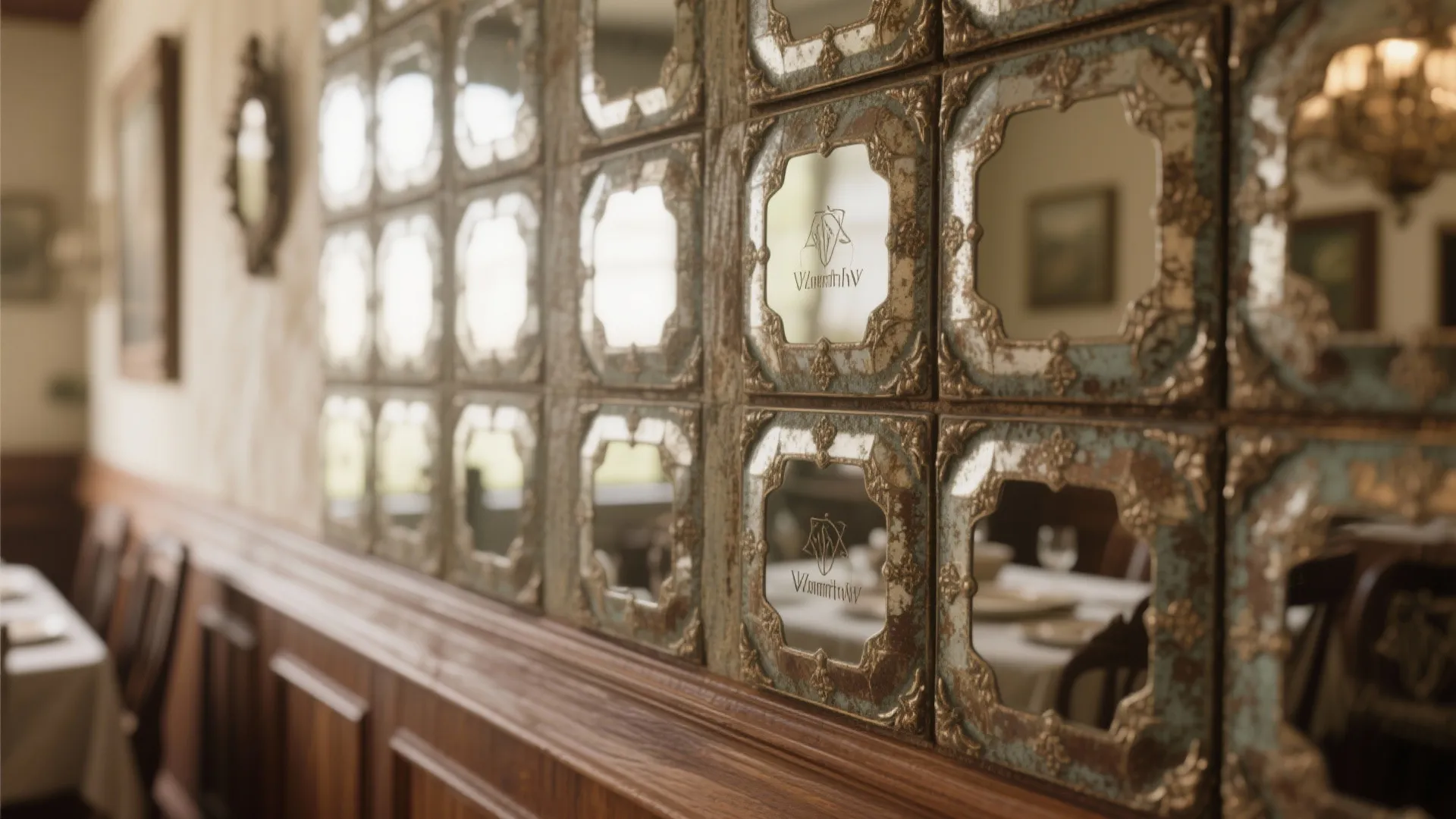 3. Antique Mirror Tiles