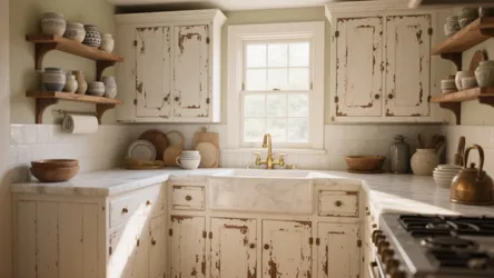 5 Distressed Antique White Kitchen Cabinet Ideas