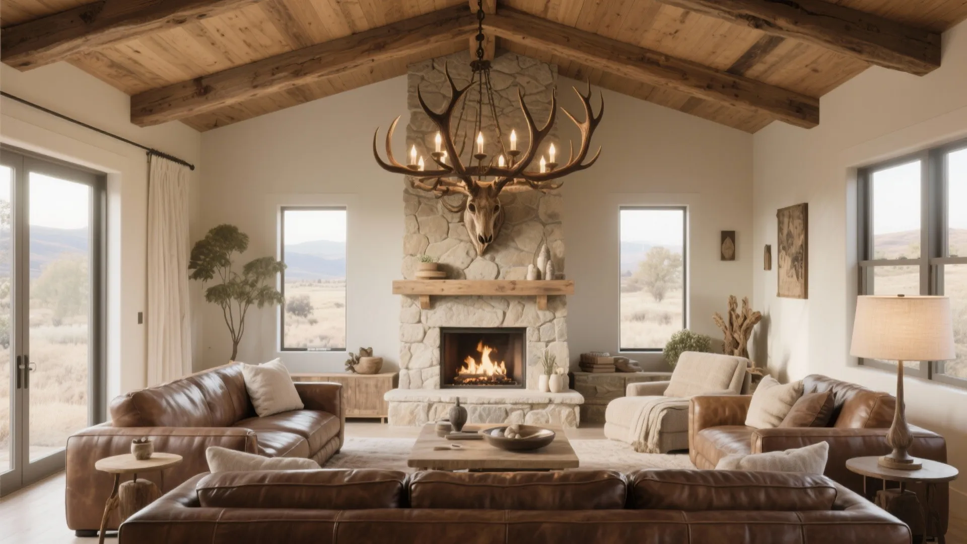 7. Antler or Woven Chandeliers