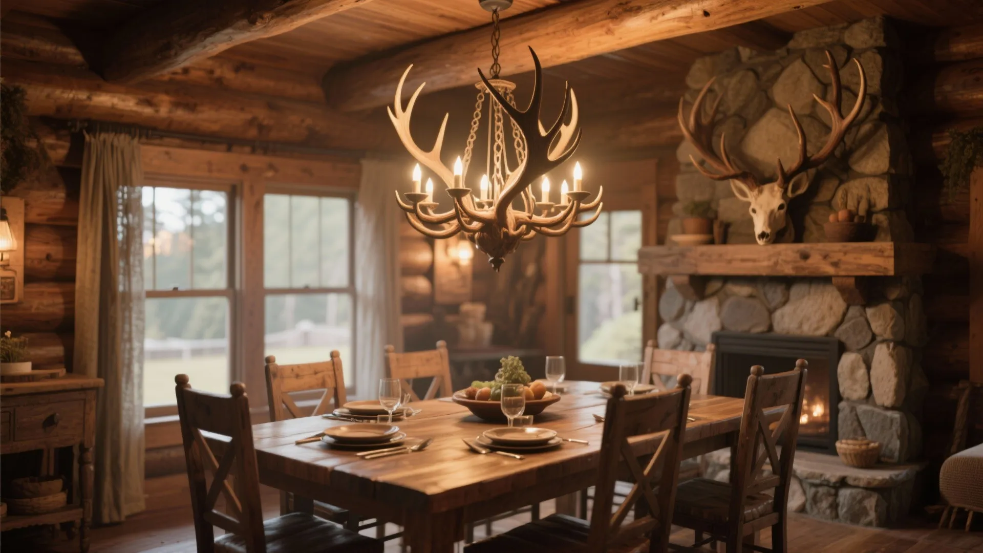9. Antler Chandeliers