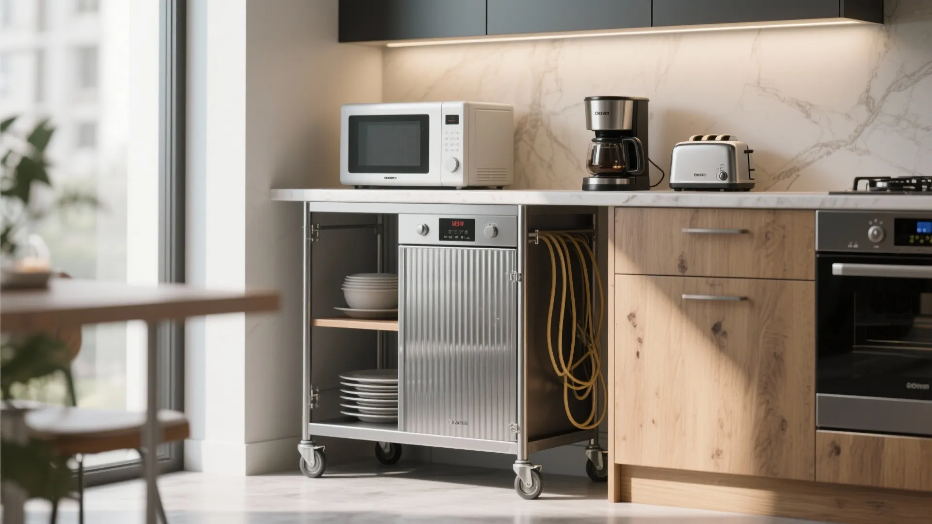 5. On a functional appliance wall or cart