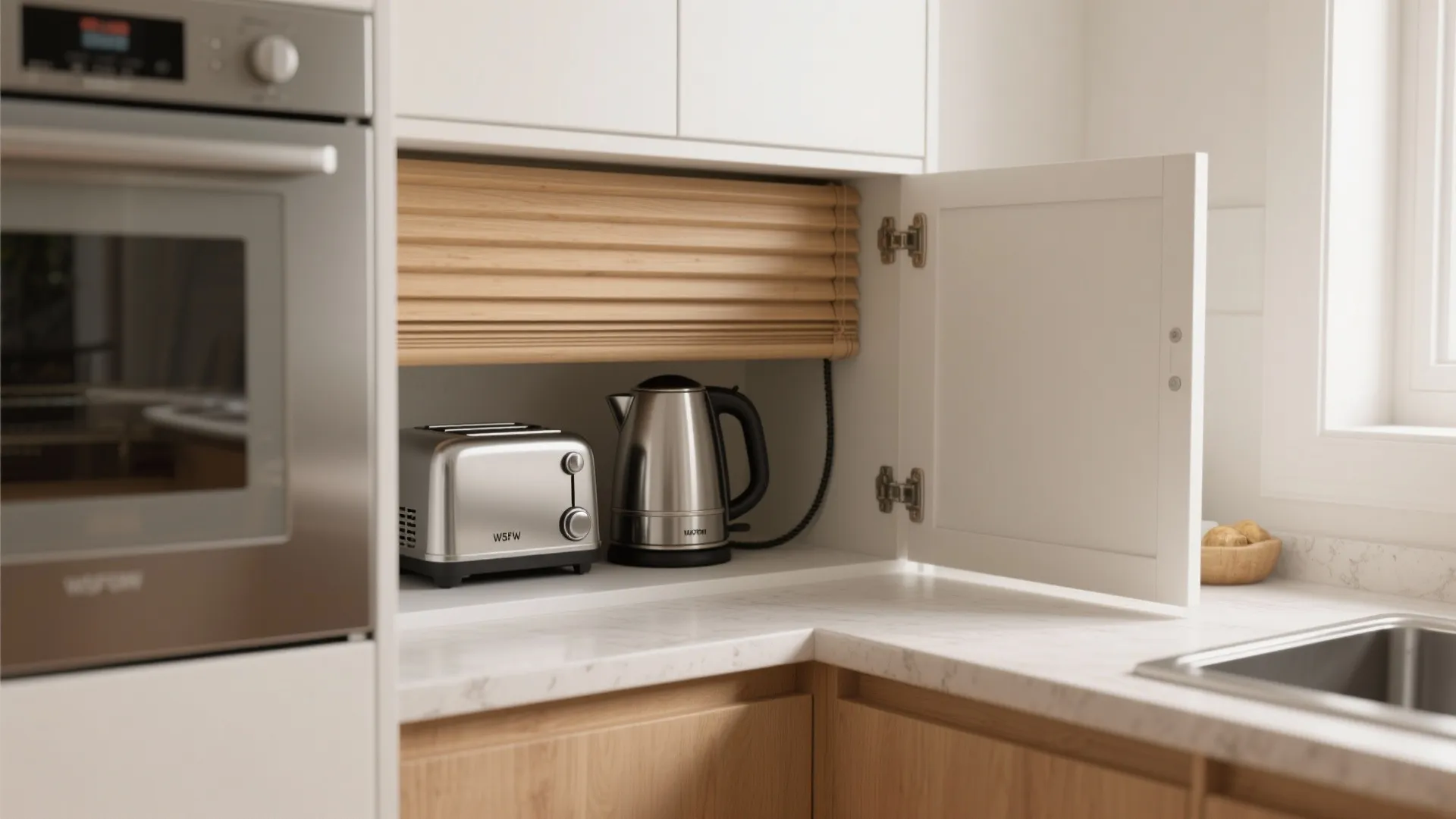1. Slim appliance garage — hide bulky gear without losing convenience