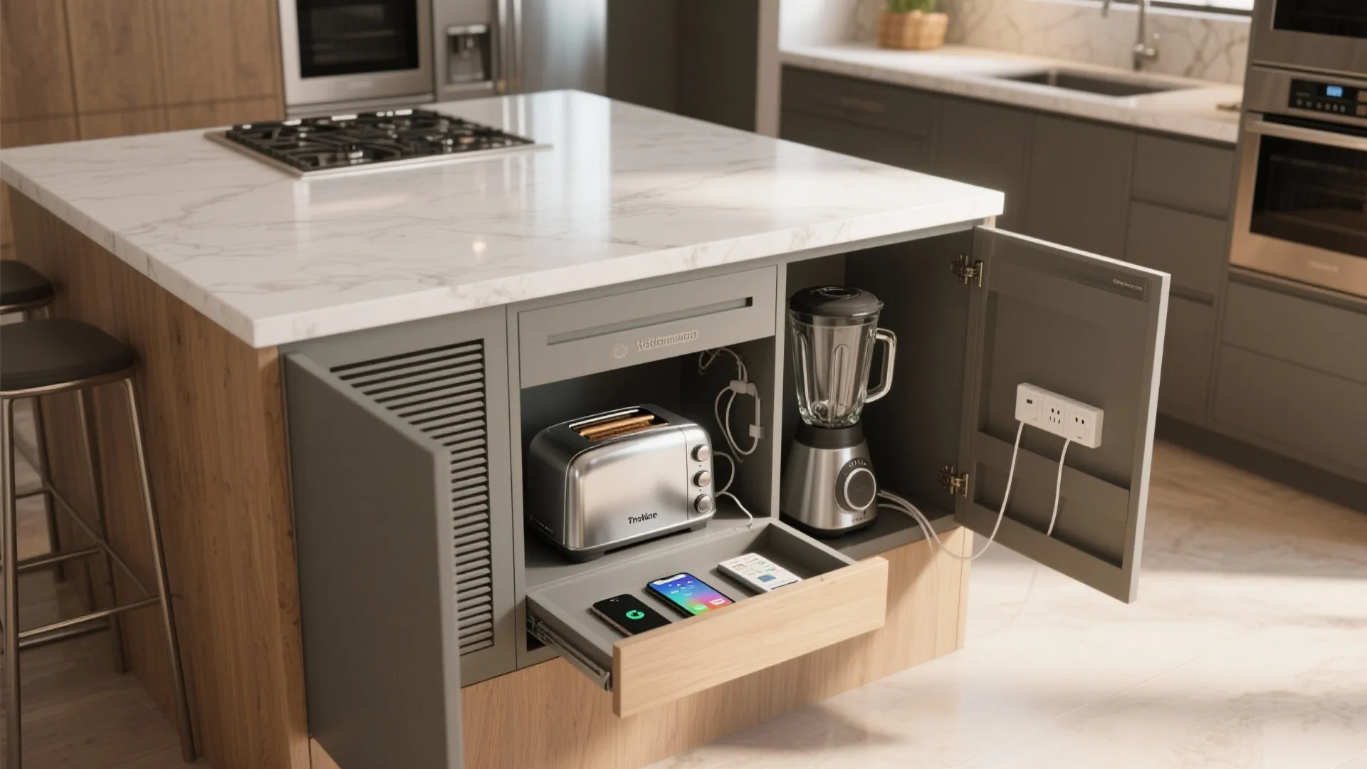 5. Appliance garage and charging station