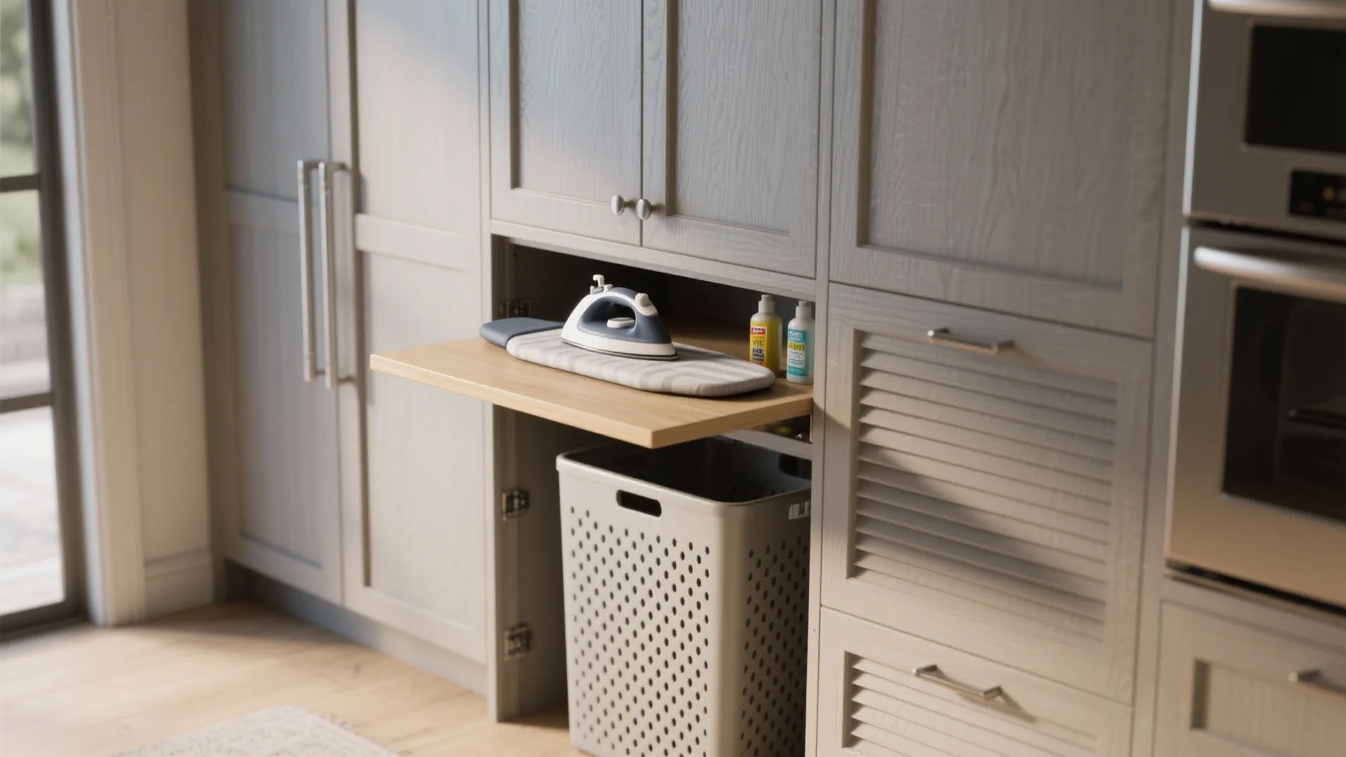 4. Appliance Garage and Built-In Hampers