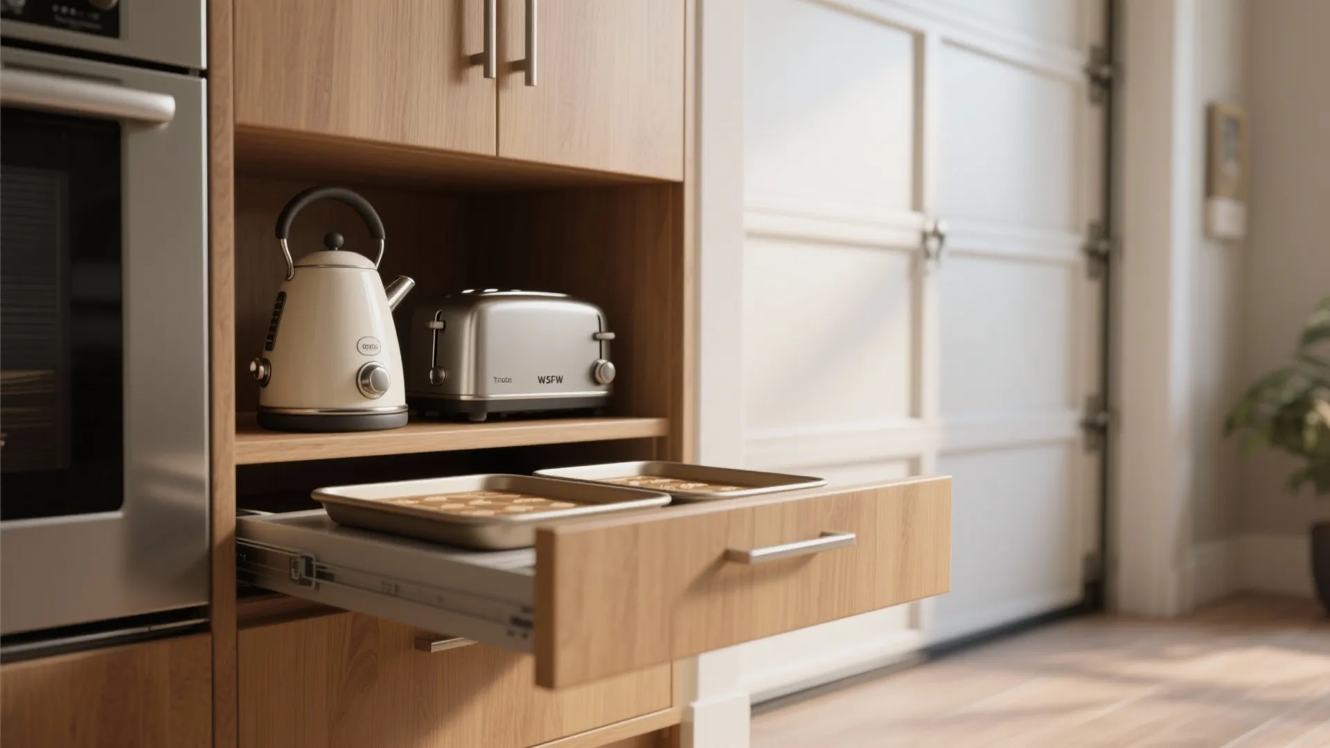 5. Appliance Garages and Toe-Kick Drawers