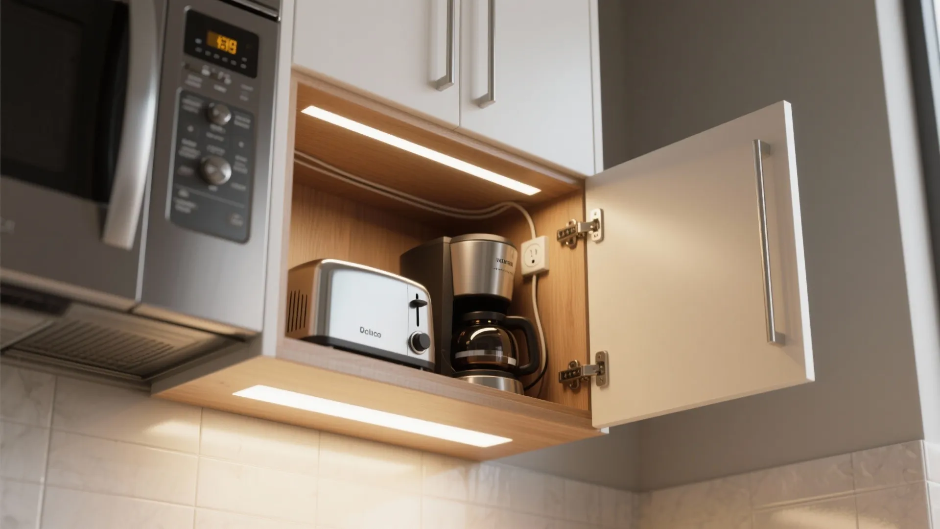 2. Pull-out appliance garage inside the corner