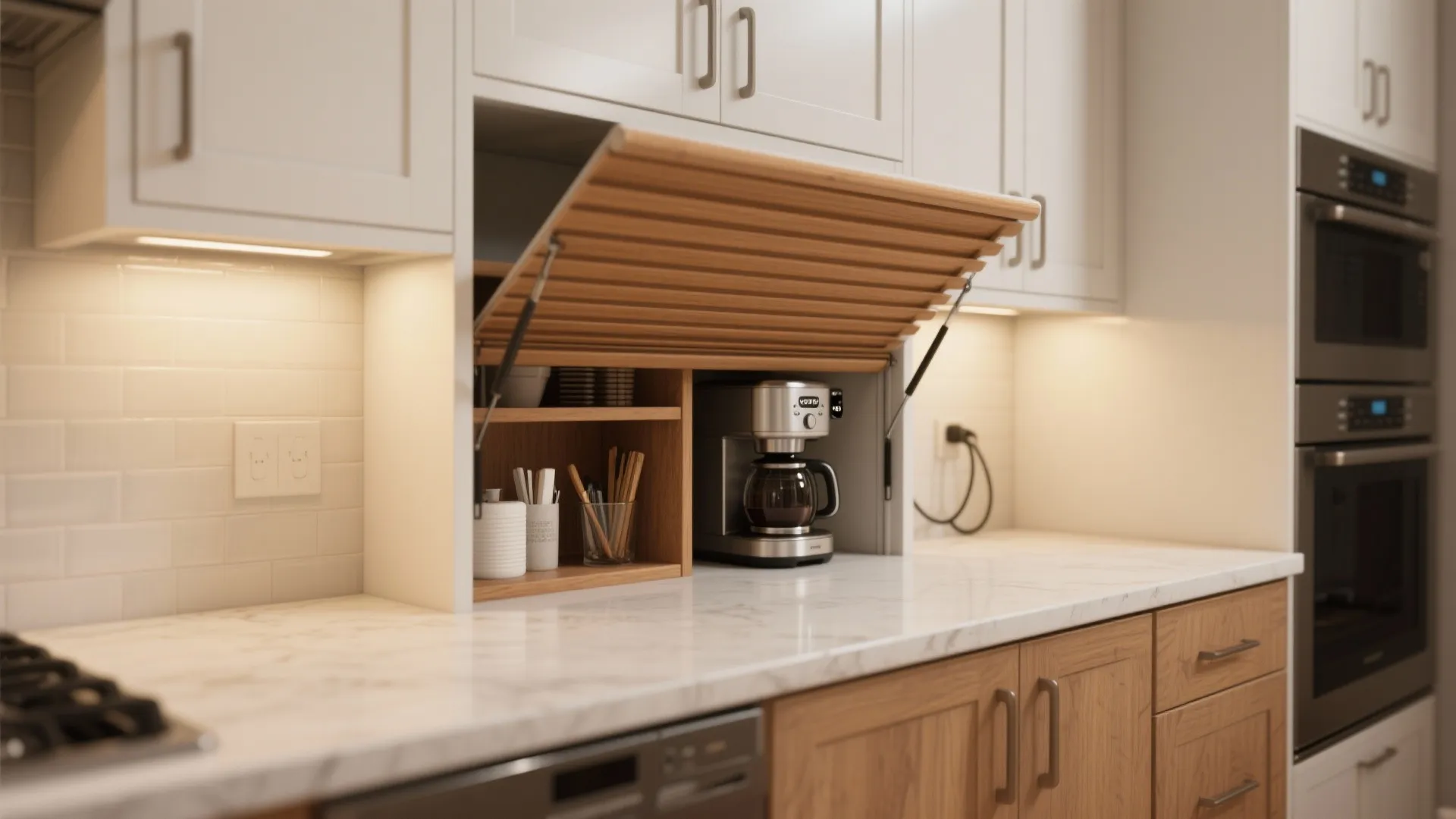 2. Appliance garages with roll-up doors