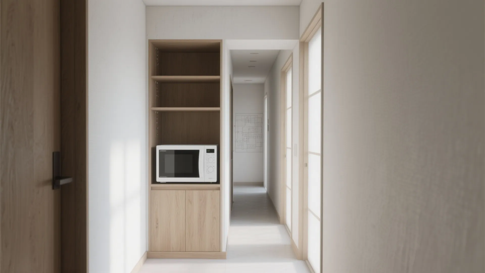 Tips 6: クローゼット横“デッドスペース”を家電ニッチ化（動線規画に沿う）