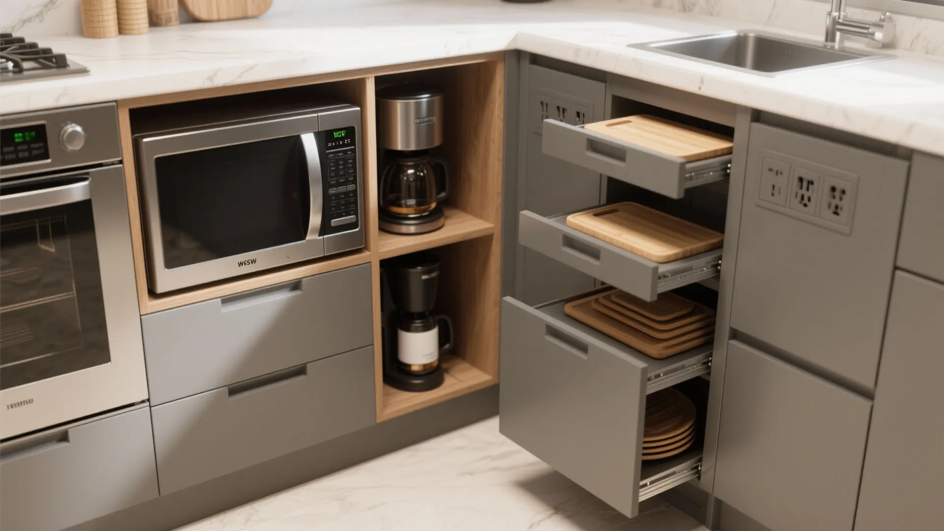 4. Appliance Nook and Vertical Pullouts