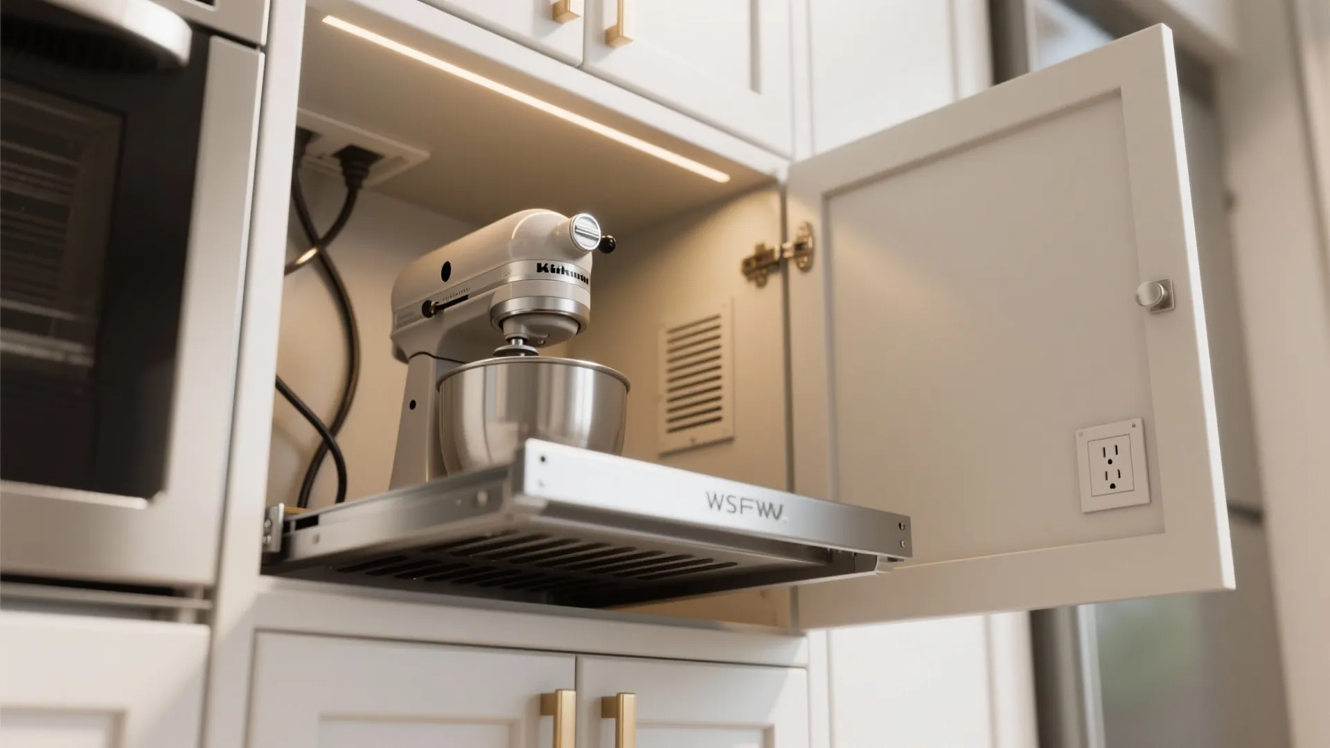 4. Appliance Nook: Hide mixers and still use the corner