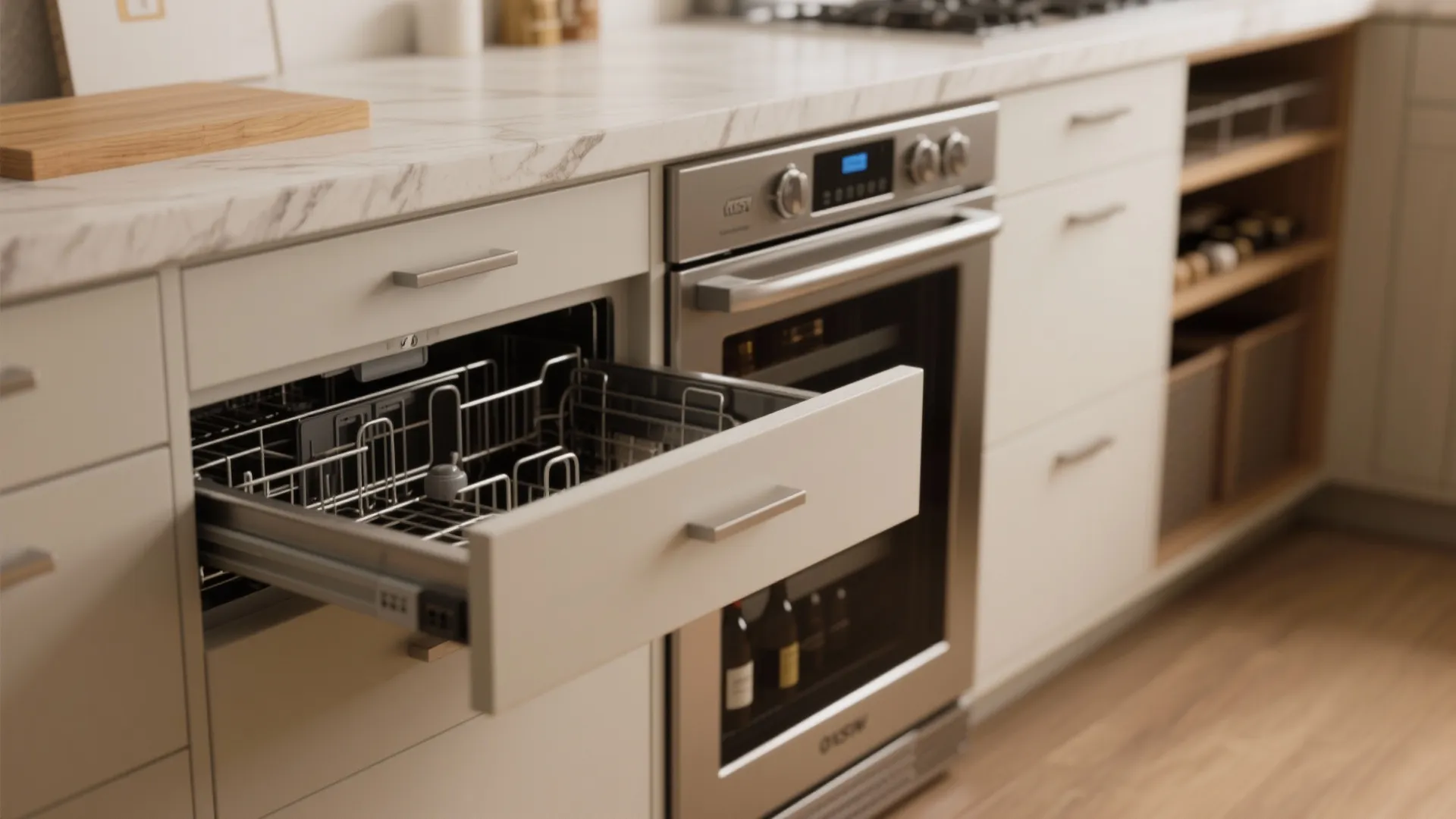 4. Peninsula with Integrated Storage and Appliances