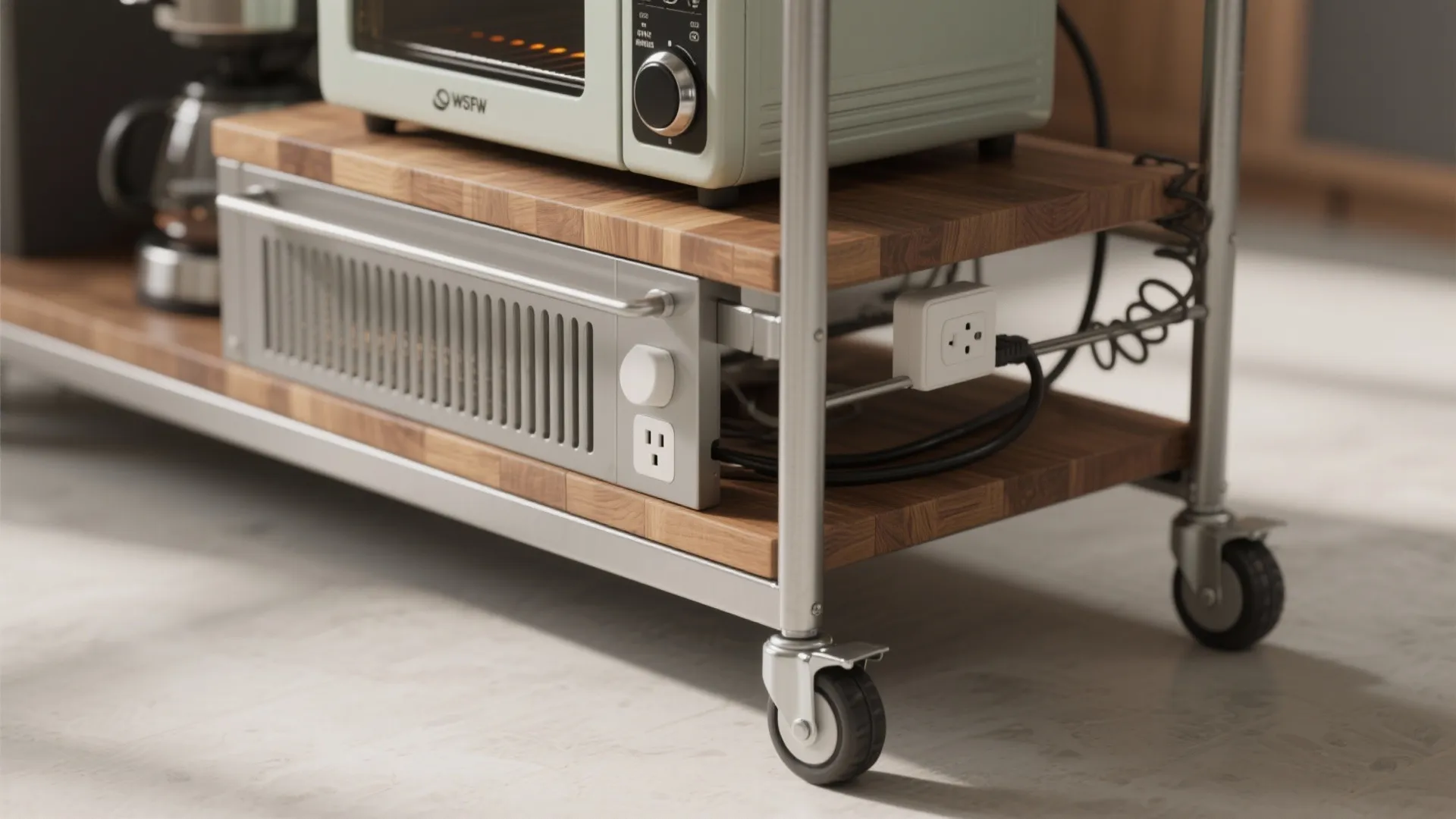 3. Appliance-Ready Rolling Cart (with Safety in Mind)