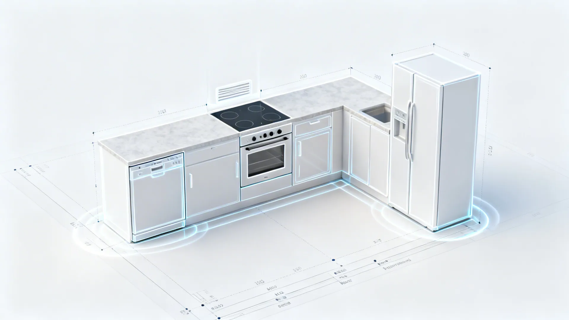 Appliance and Services Coordination (Plan, Elevation, Sections)