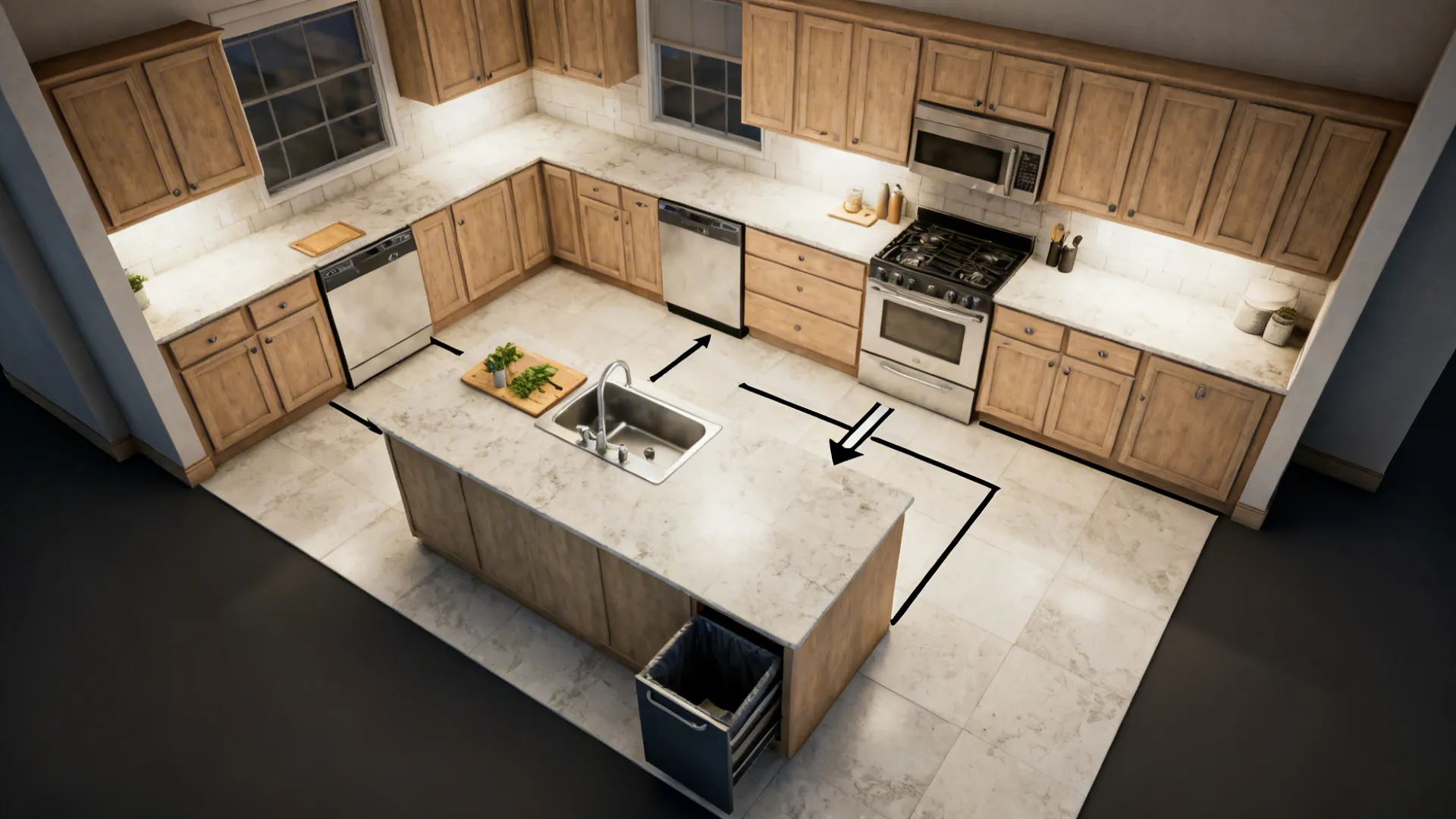 4) Appliance Integration: Sinks, Hobs, and Dishwasher Zones