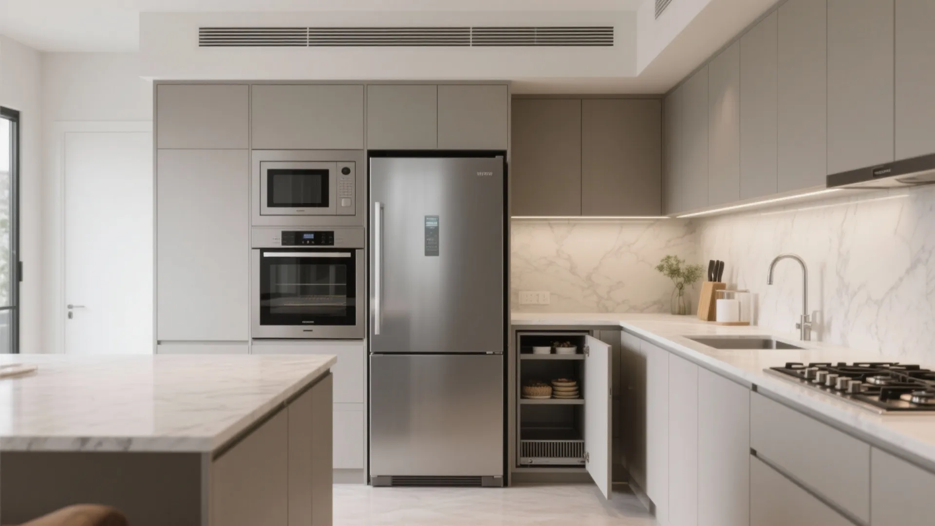 Appliance Zoning and Slim Pantries