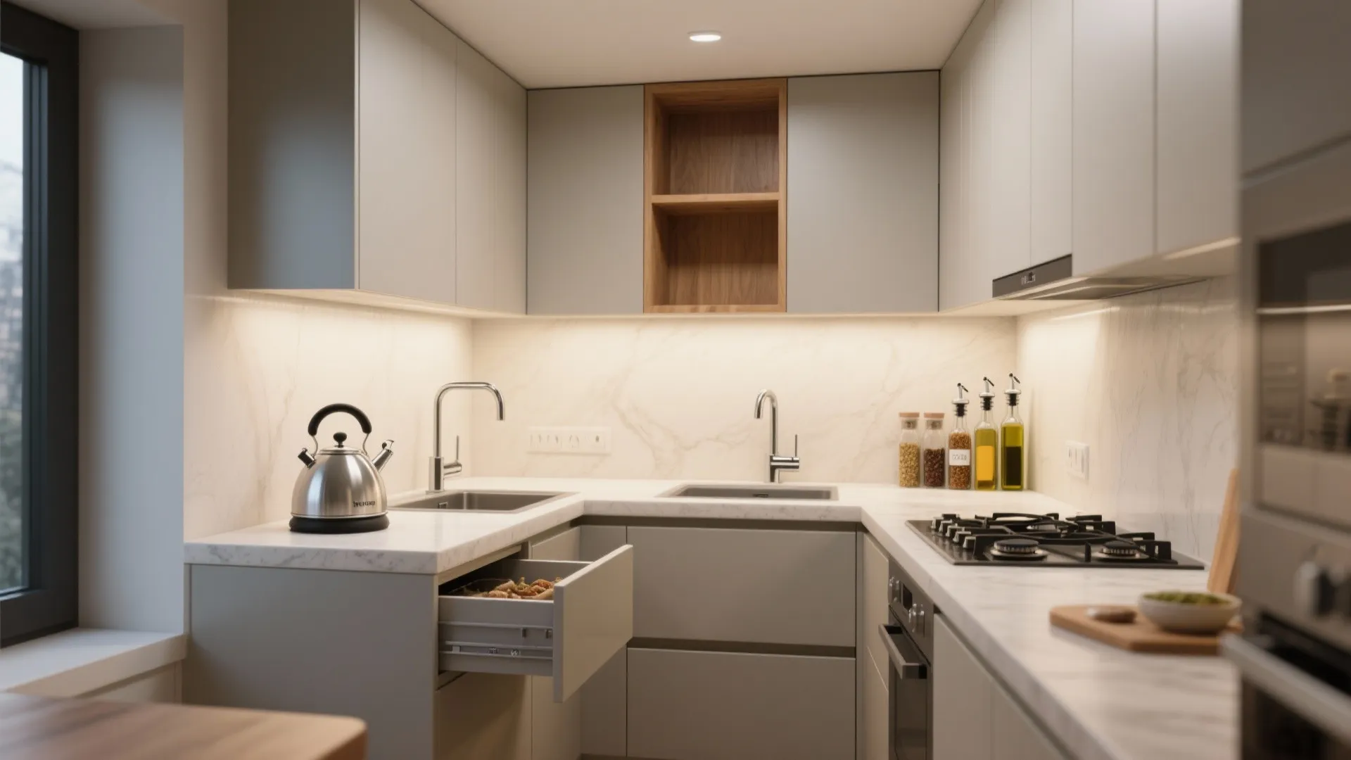 Appliance zoning and vertical storage that actually works