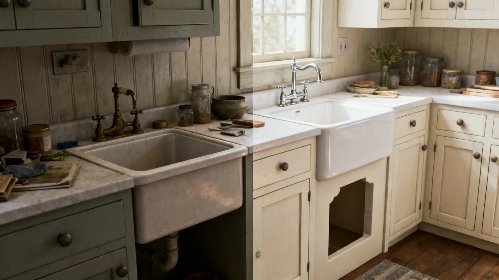 2) Fireclay Apron-Front (Farmhouse) for Modern Classic