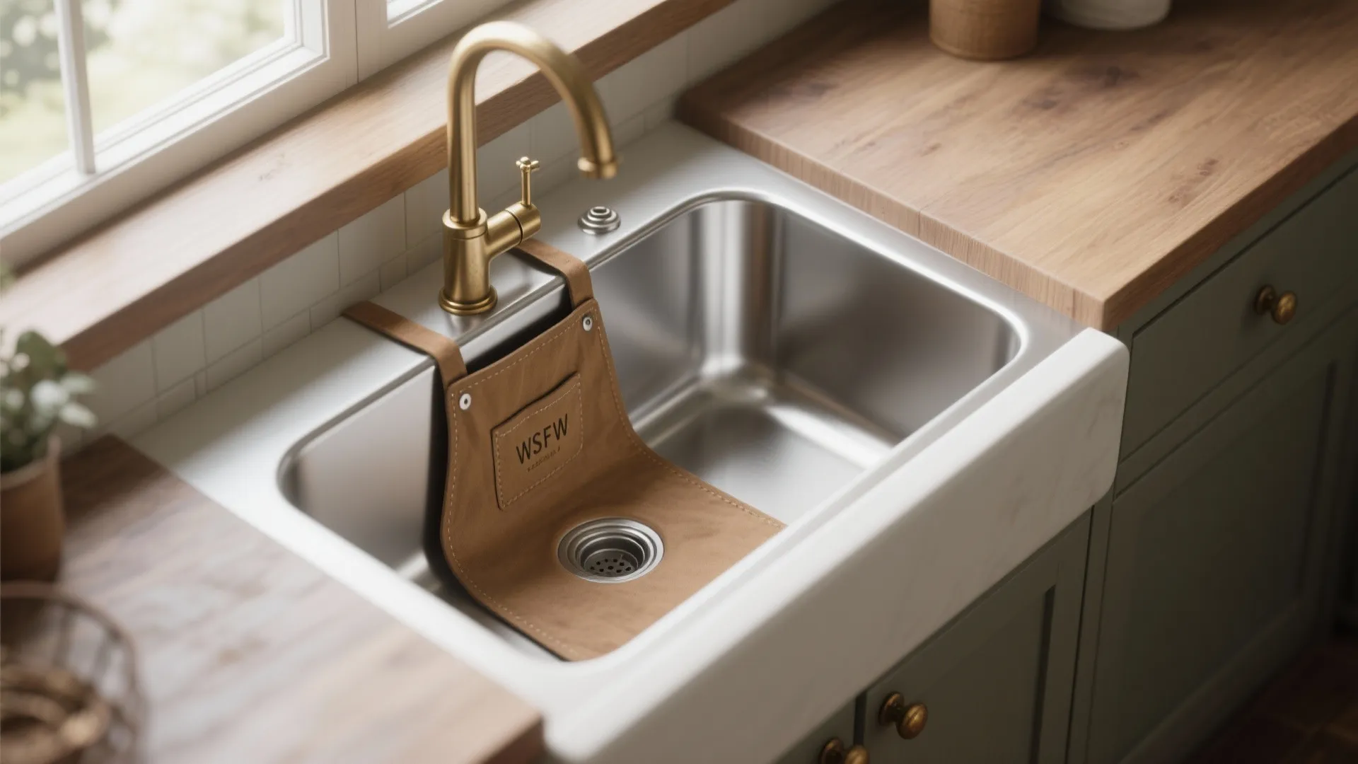 2. Choose a compact apron-front sink for farmhouse flavor