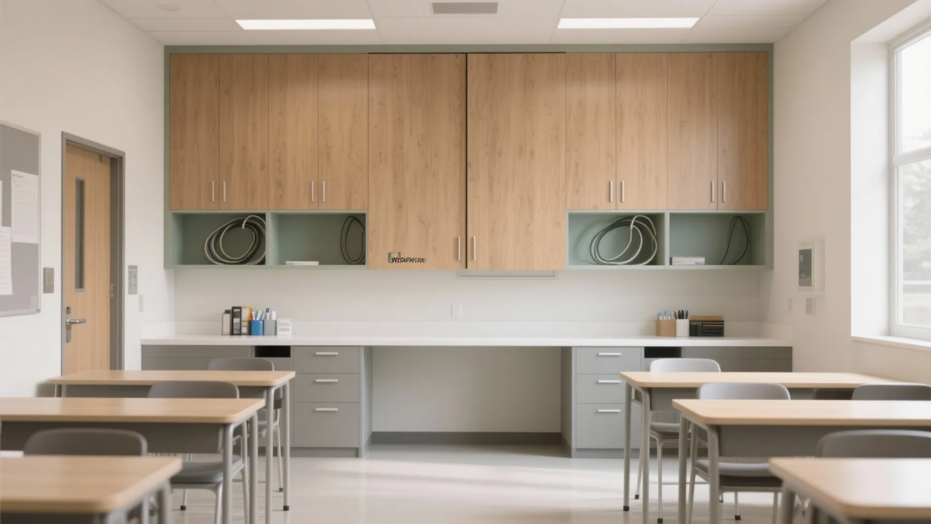 Minimalist storage walls for clutter-free study rooms