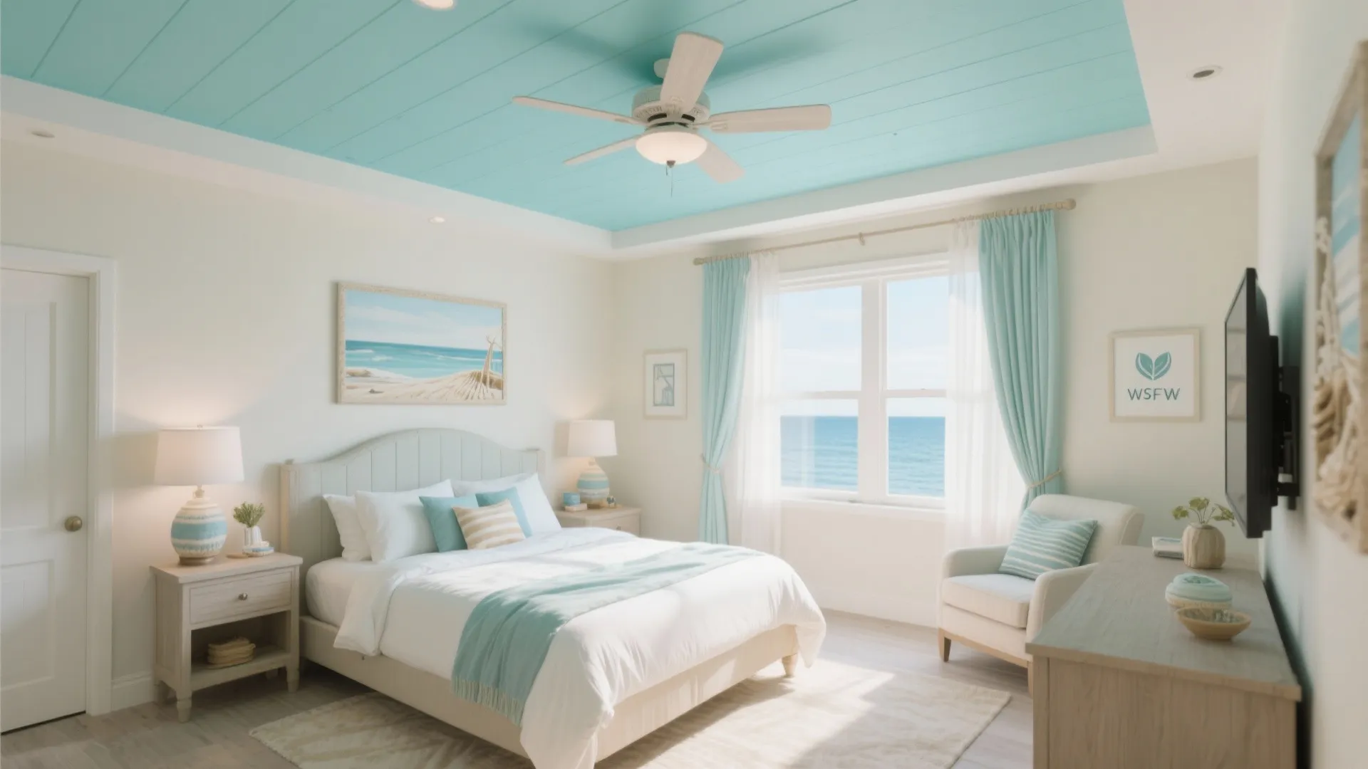 Painted Accent Ceiling