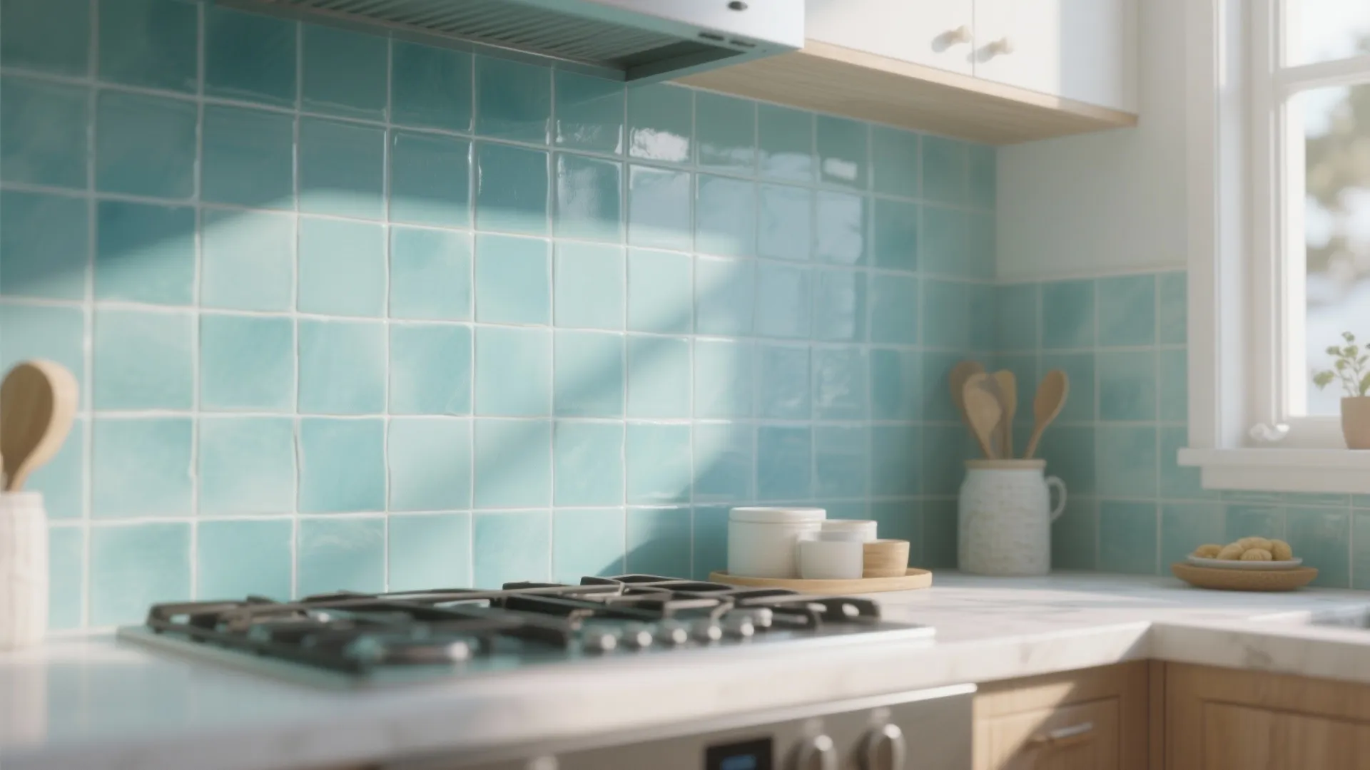 2. Aqua Splash Backsplash