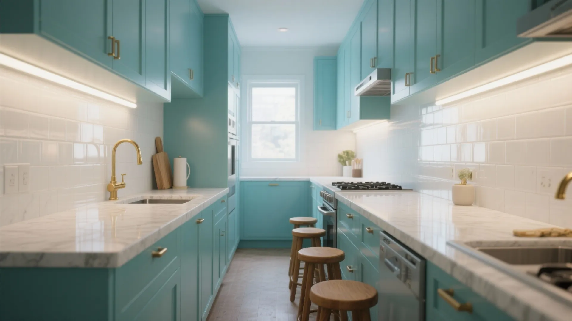 Aqua Blue Kitchen Cabinets: Small Space, Big Style: 1 Minute to Transform Your Small Kitchen with Aqua Blue Cabinets