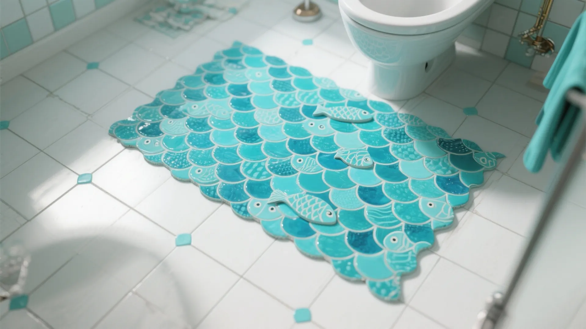 9. Aqua Fish Scale Tiles