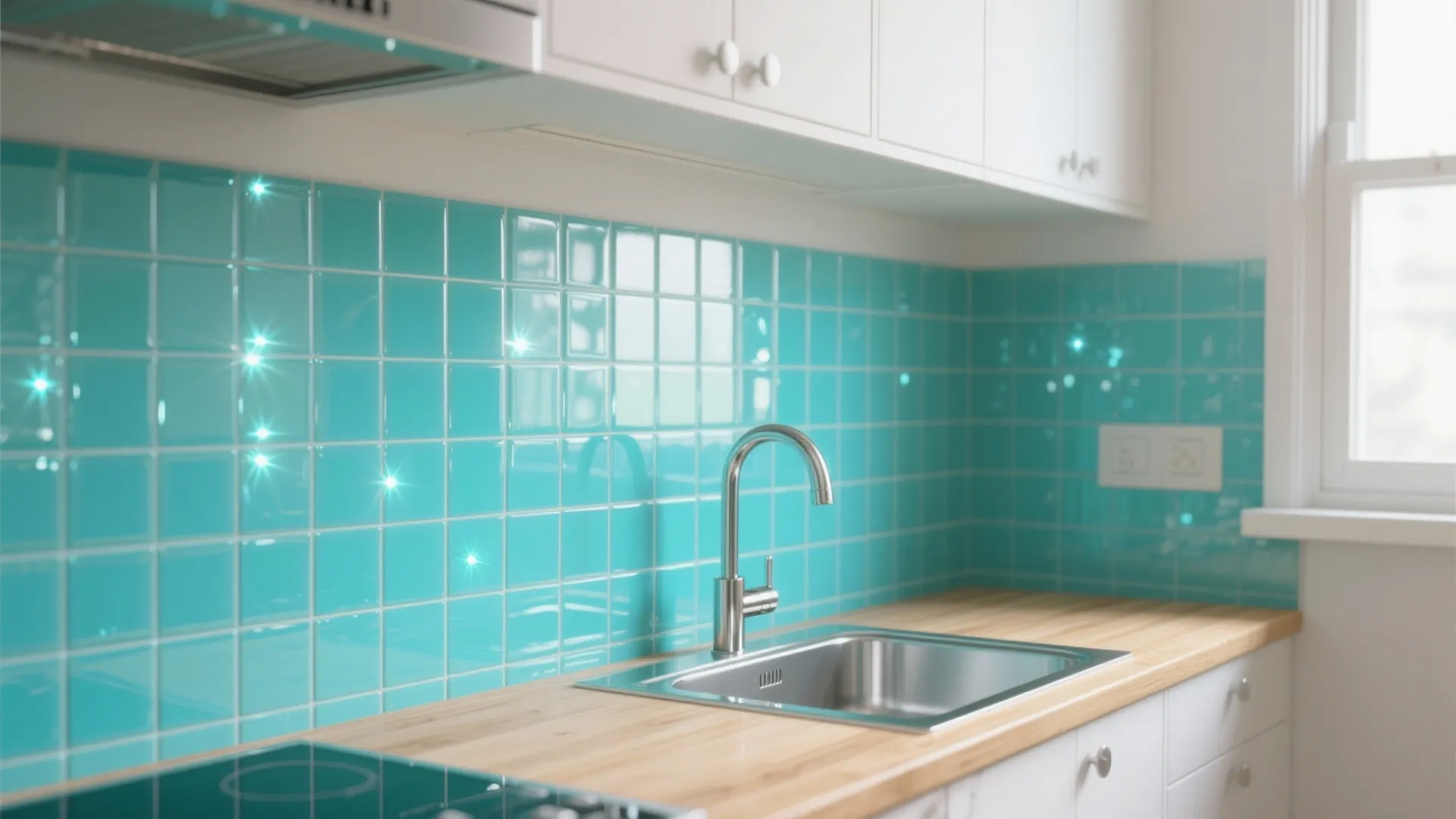 5. Glass Tile in Bright Aqua