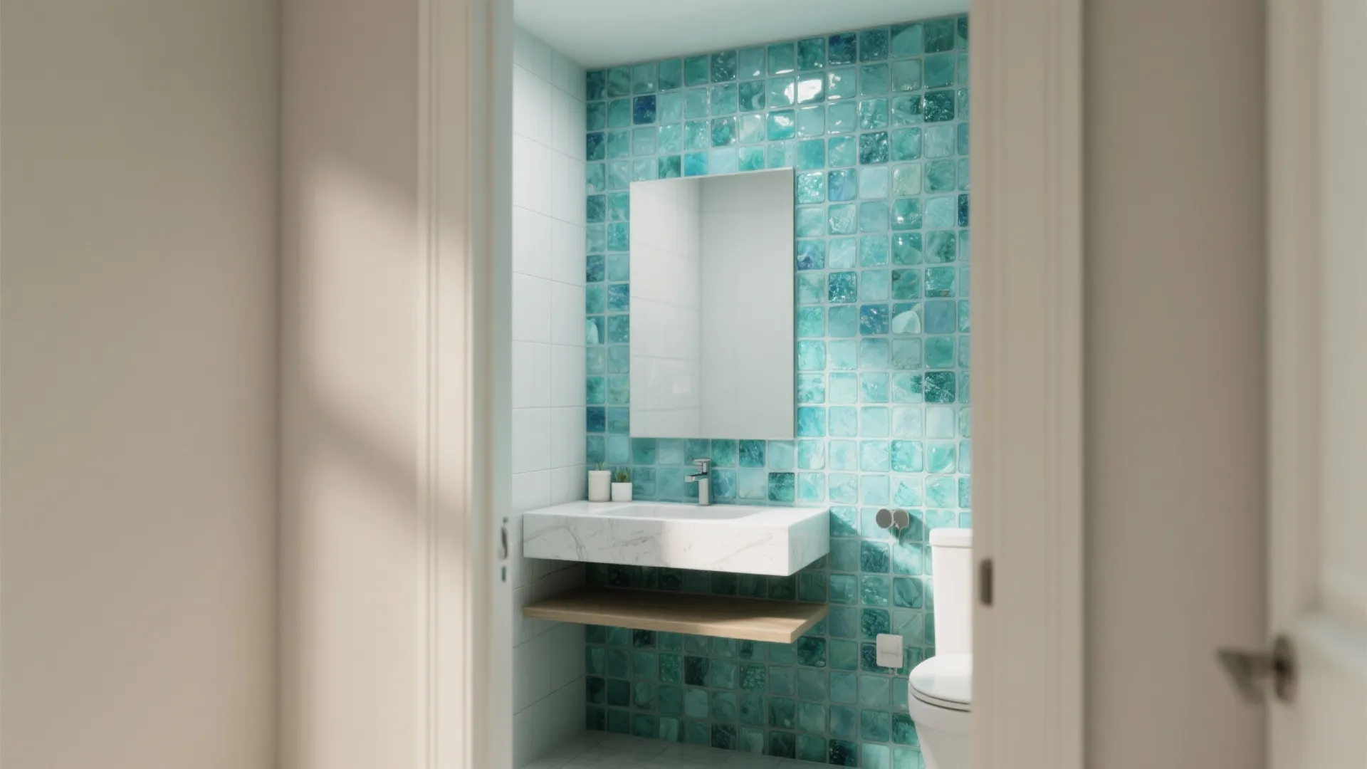 Aqua Mosaic Feature Wall