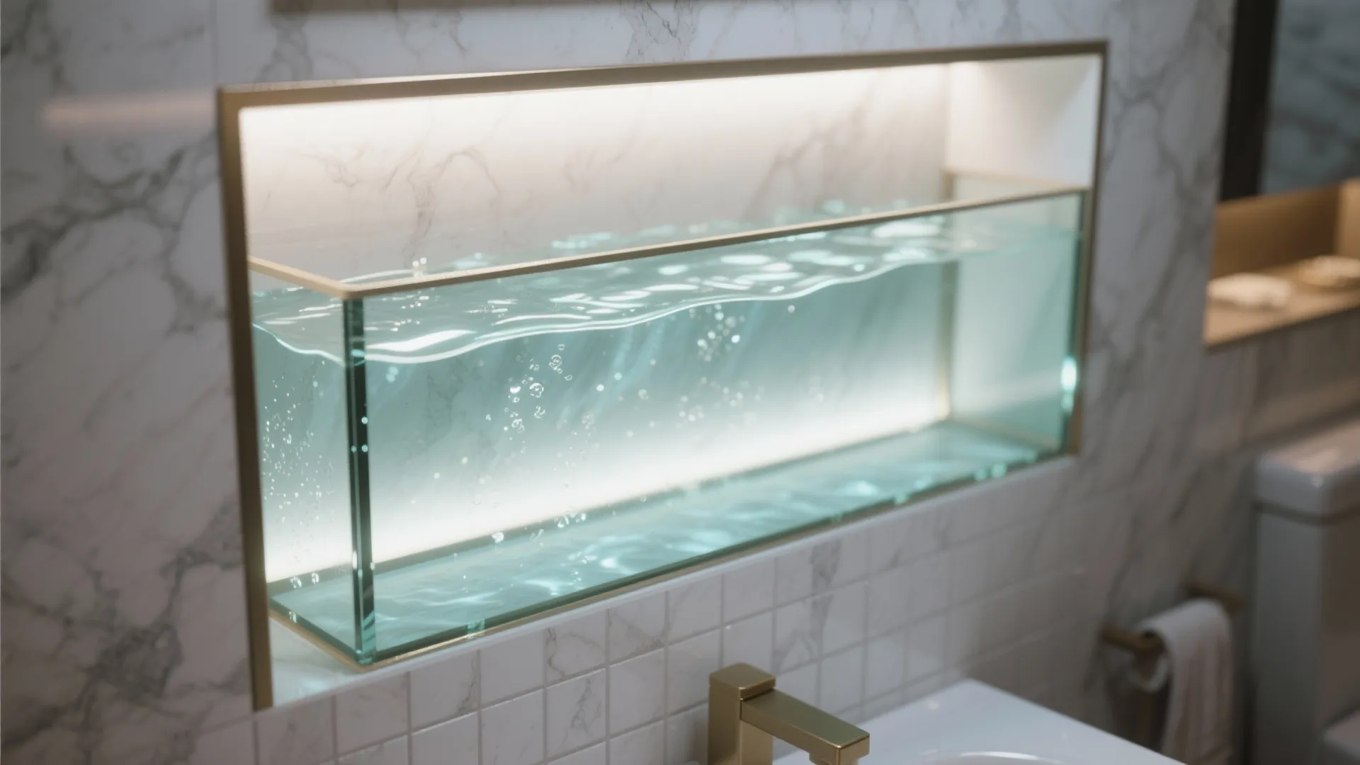 2. Mini-Aquarium Niche (Faux or Real)