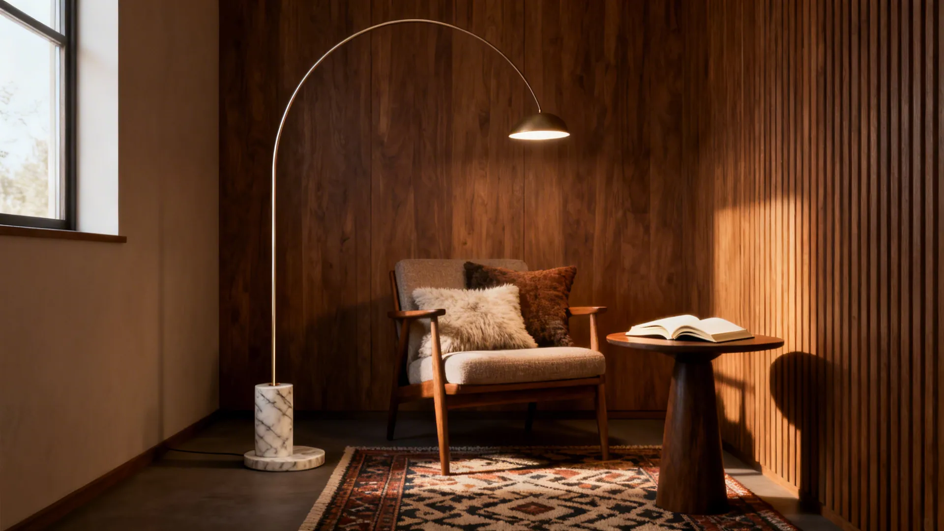 2. Arc Floor Lamp for Corner Seating