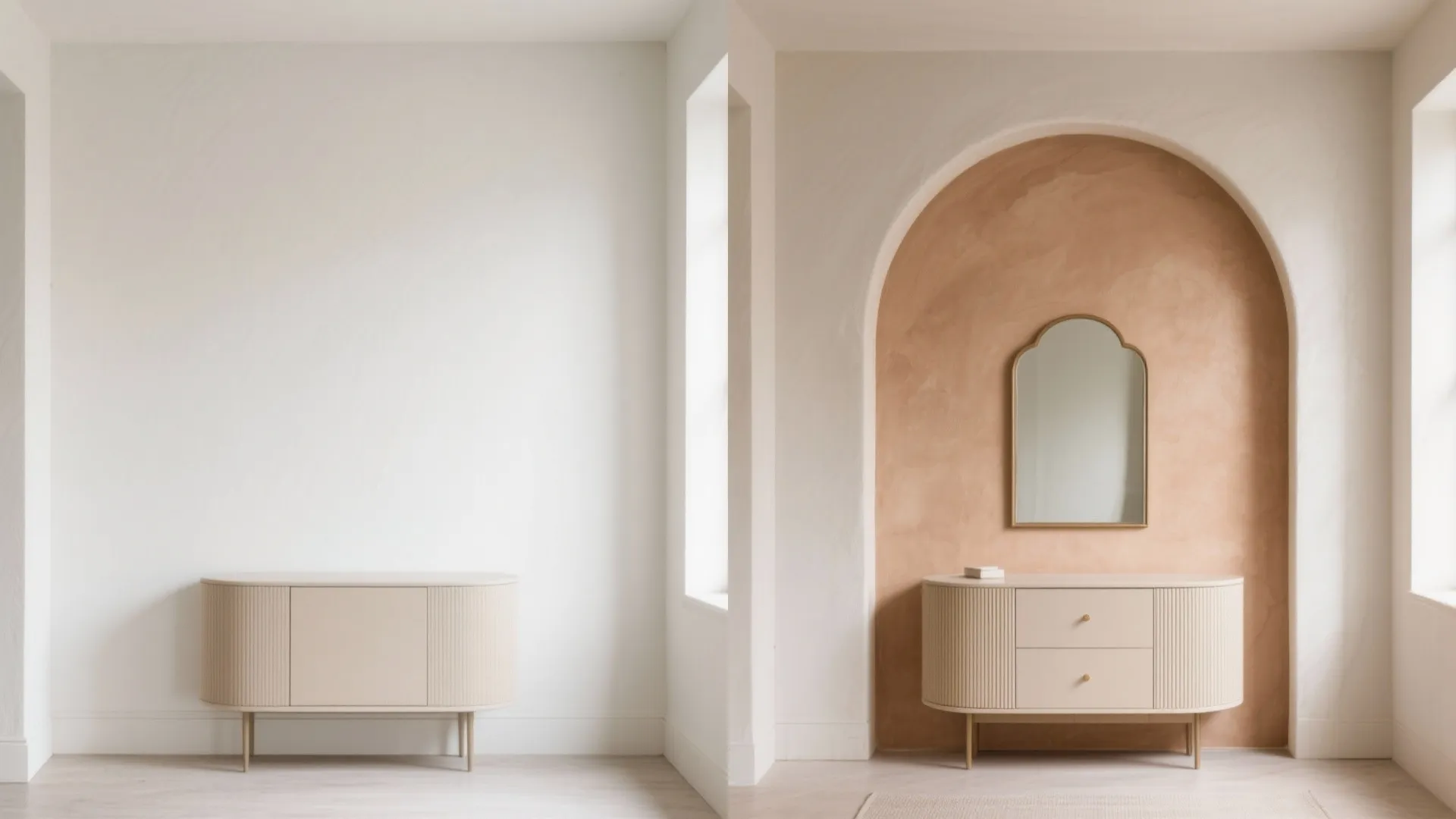 [Section: Inspiration 3] Curves and Arched Niches: Soft Geometry as a Feature Wall