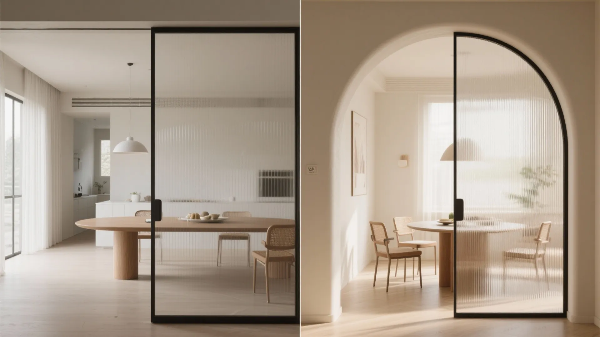 Glass Partitions and Arches to Zone without Closing Off