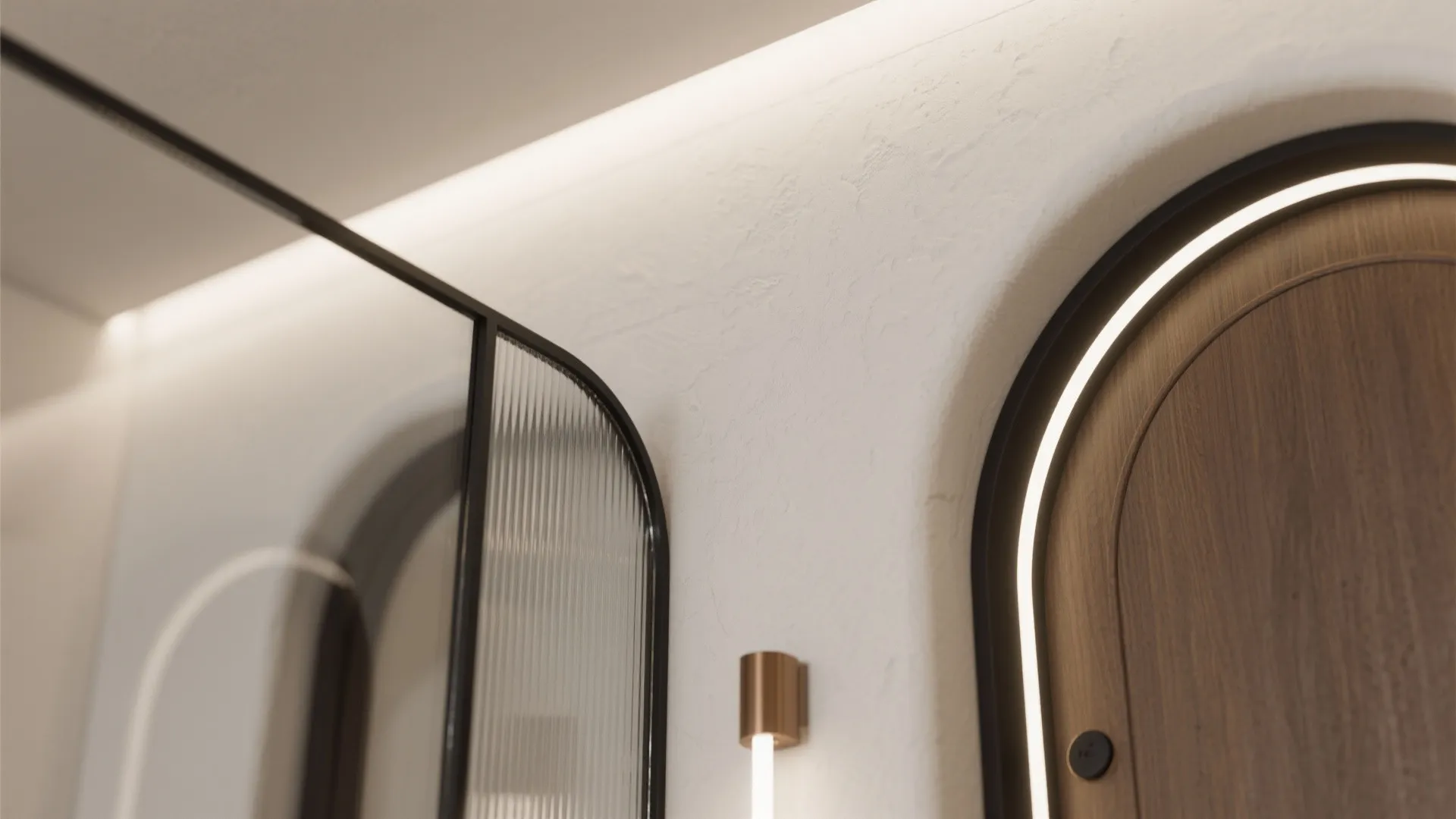 Light, acoustics, and the finishing touches around the glass arch