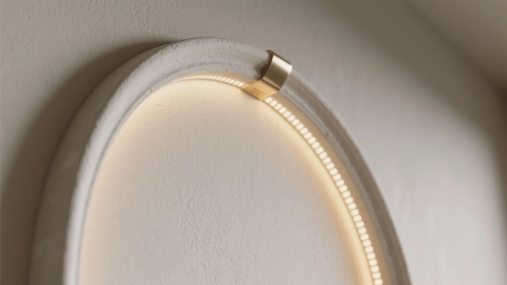 Minimal Curved Entry Arch with Hidden Lighting