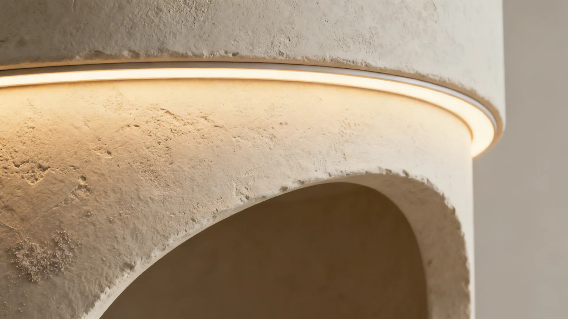 Soft Plaster Arch Opening with Hidden Lighting